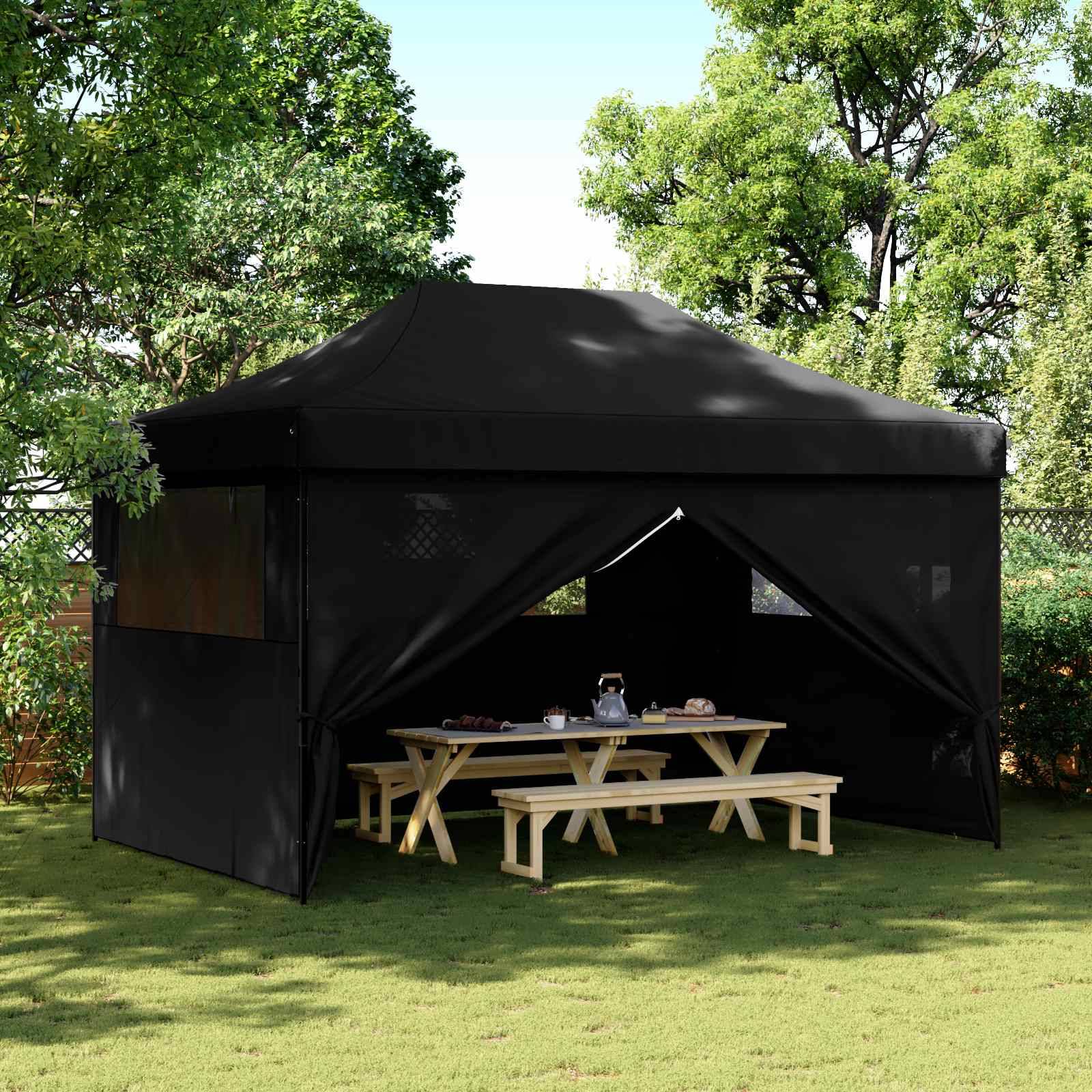 vidaXL Party-Zelt Schwarz 292 x 440 x 315 cm Oxford-Stoff