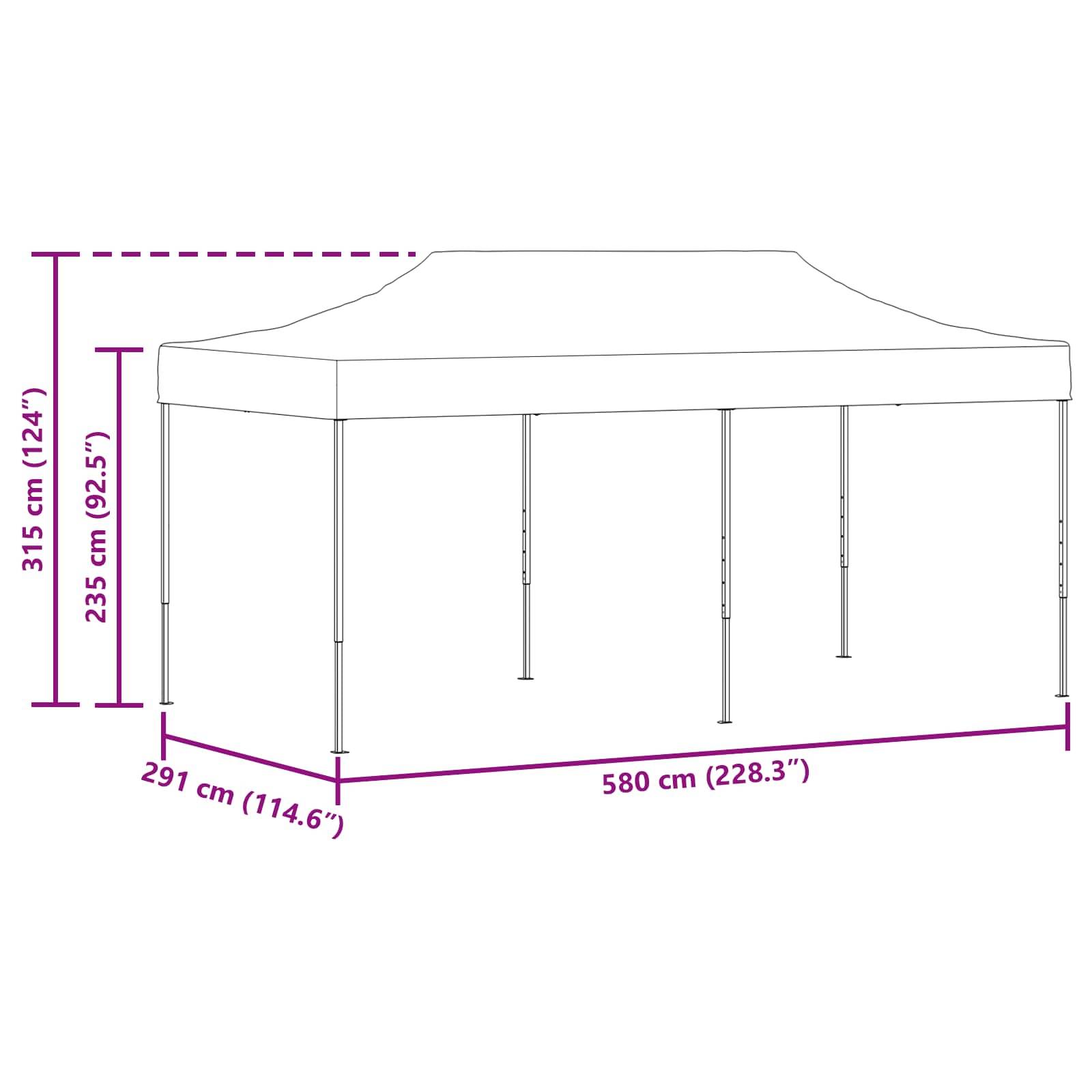 vidaXL Party-Zelt Blau 291 x 580 x 315 cm Oxford-Stoff