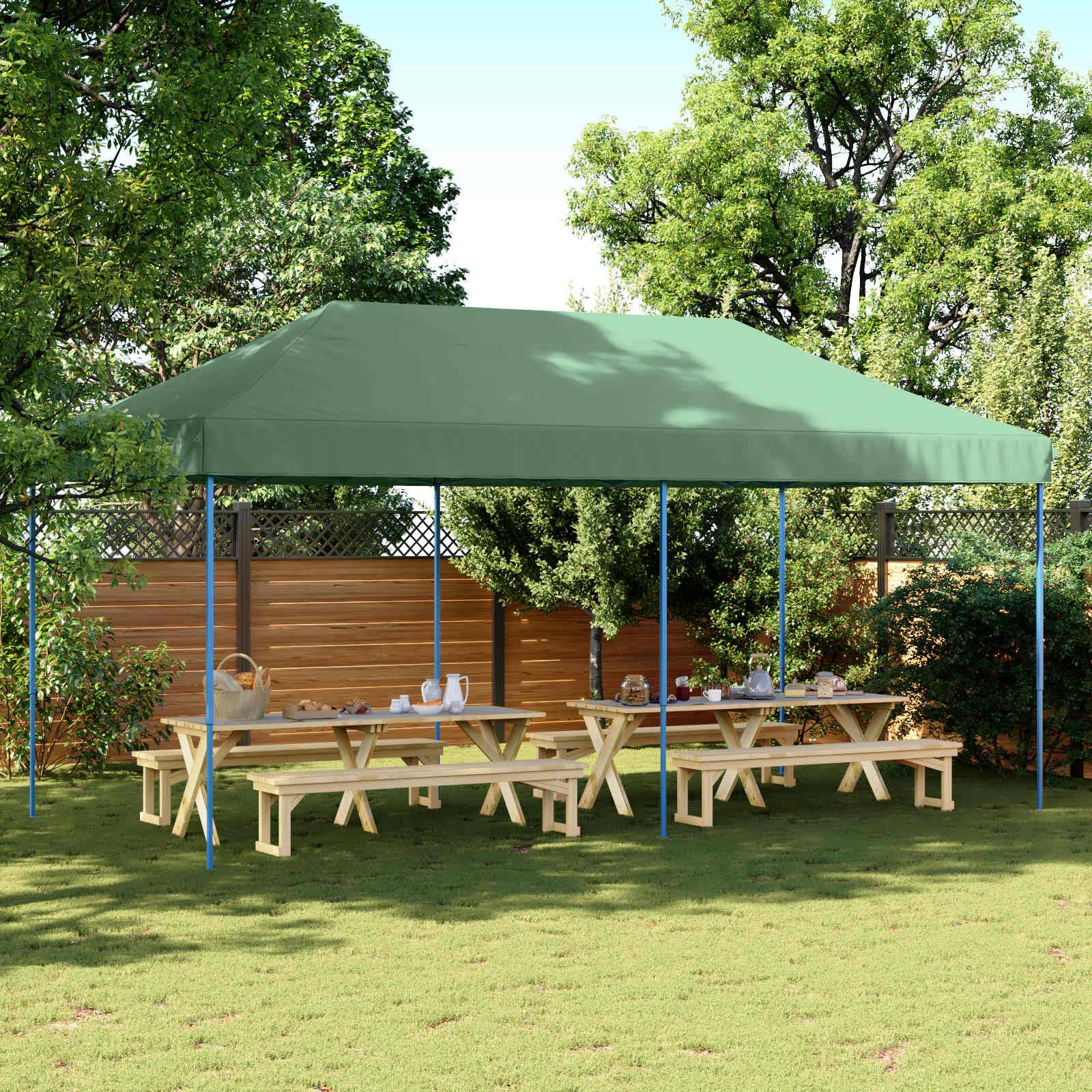 vidaXL Party-Zelt Grün 292 x 580 x 315 cm Oxford-Stoff