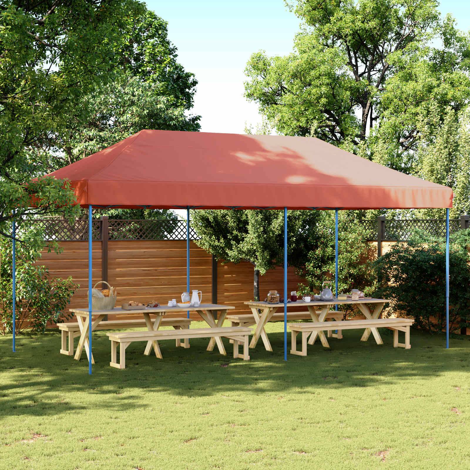 vidaXL Party-Zelt Terrakotta 292 x 580 x 315 cm Oxford-Stoff