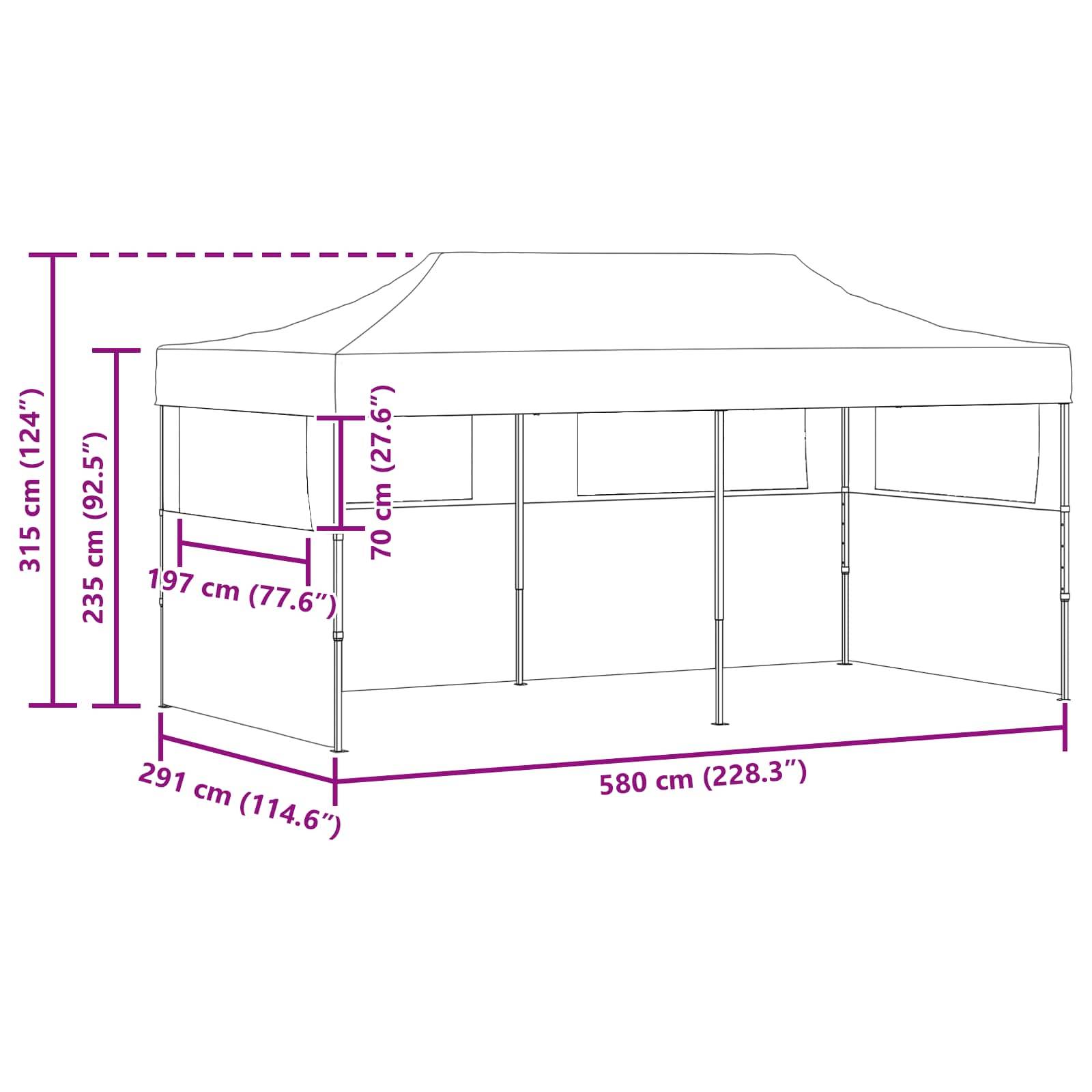 vidaXL Party-Zelt Blau 291 x 580 x 315 cm Oxford-Stoff