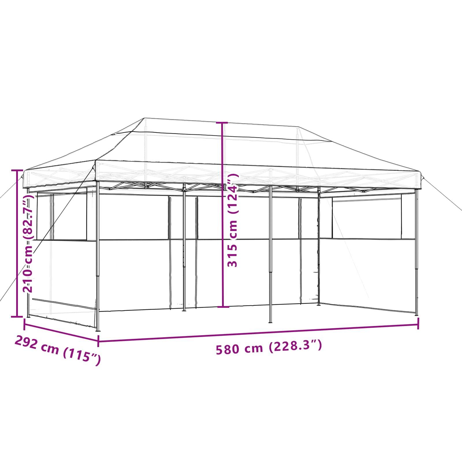 vidaXL Party-Zelt Braun 292 x 580 x 315 cm Oxford-Stoff