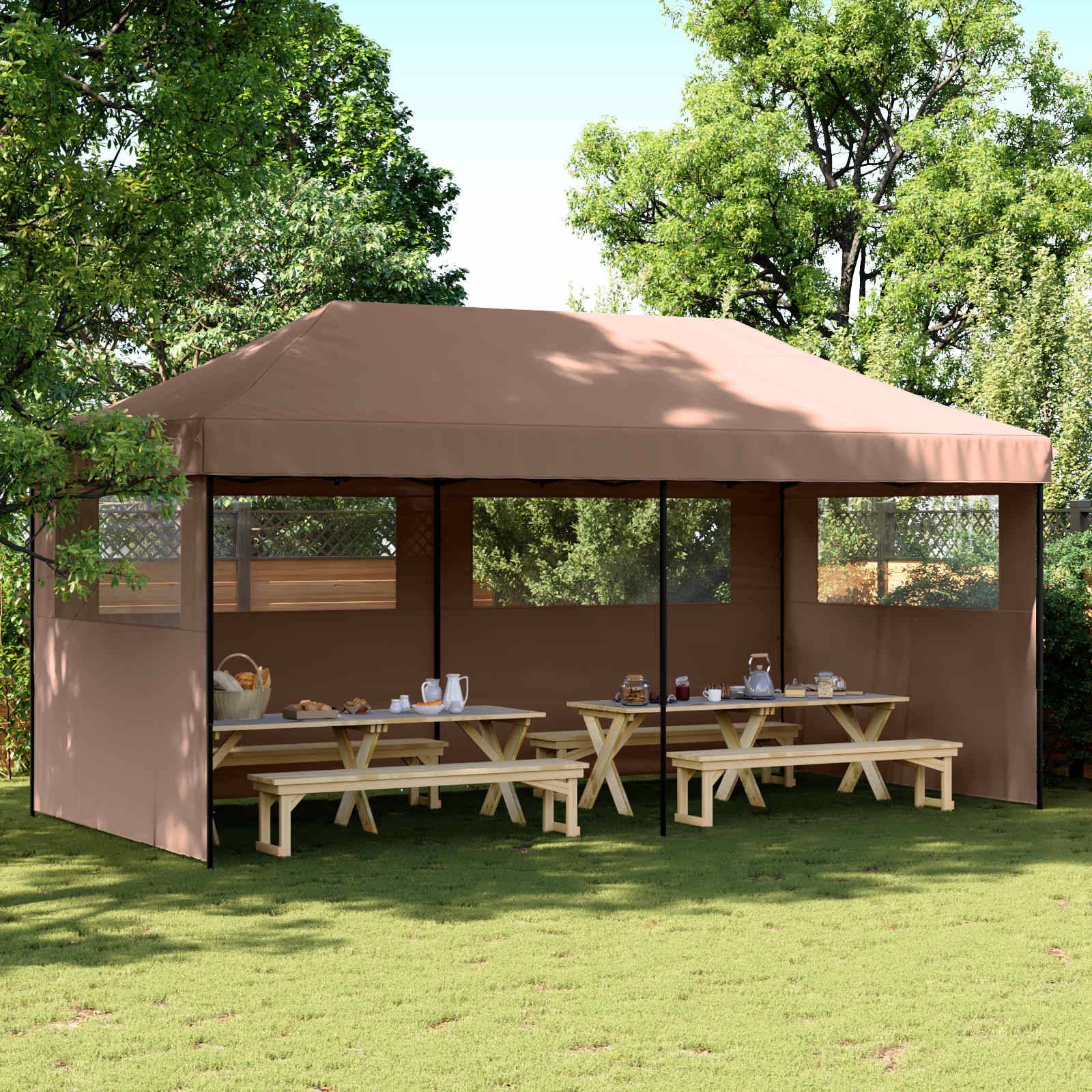 vidaXL Party-Zelt Braun 292 x 580 x 315 cm Oxford-Stoff