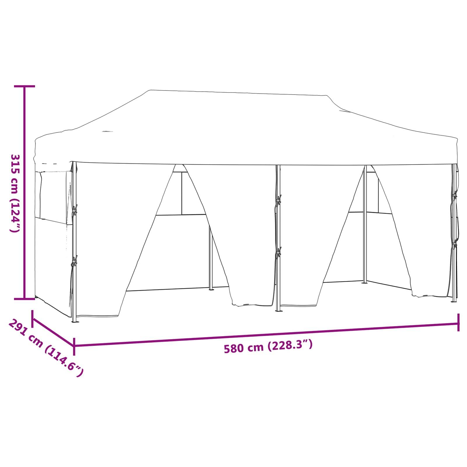 vidaXL Party-Zelt Anthrazit 291 x 580 x 315 cm Oxford-Stoff