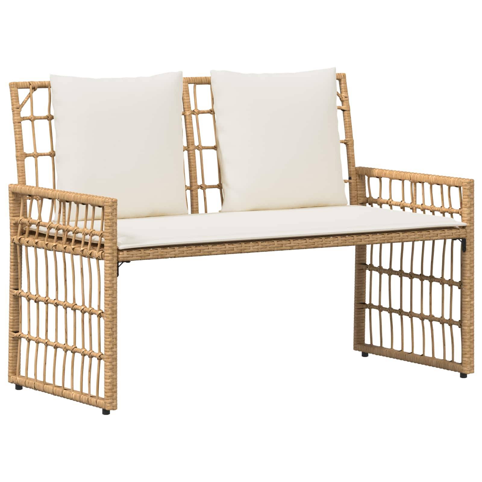 vidaXL Bank Outdoor Uni Natur und Creme 116 x 55 x 82 cm