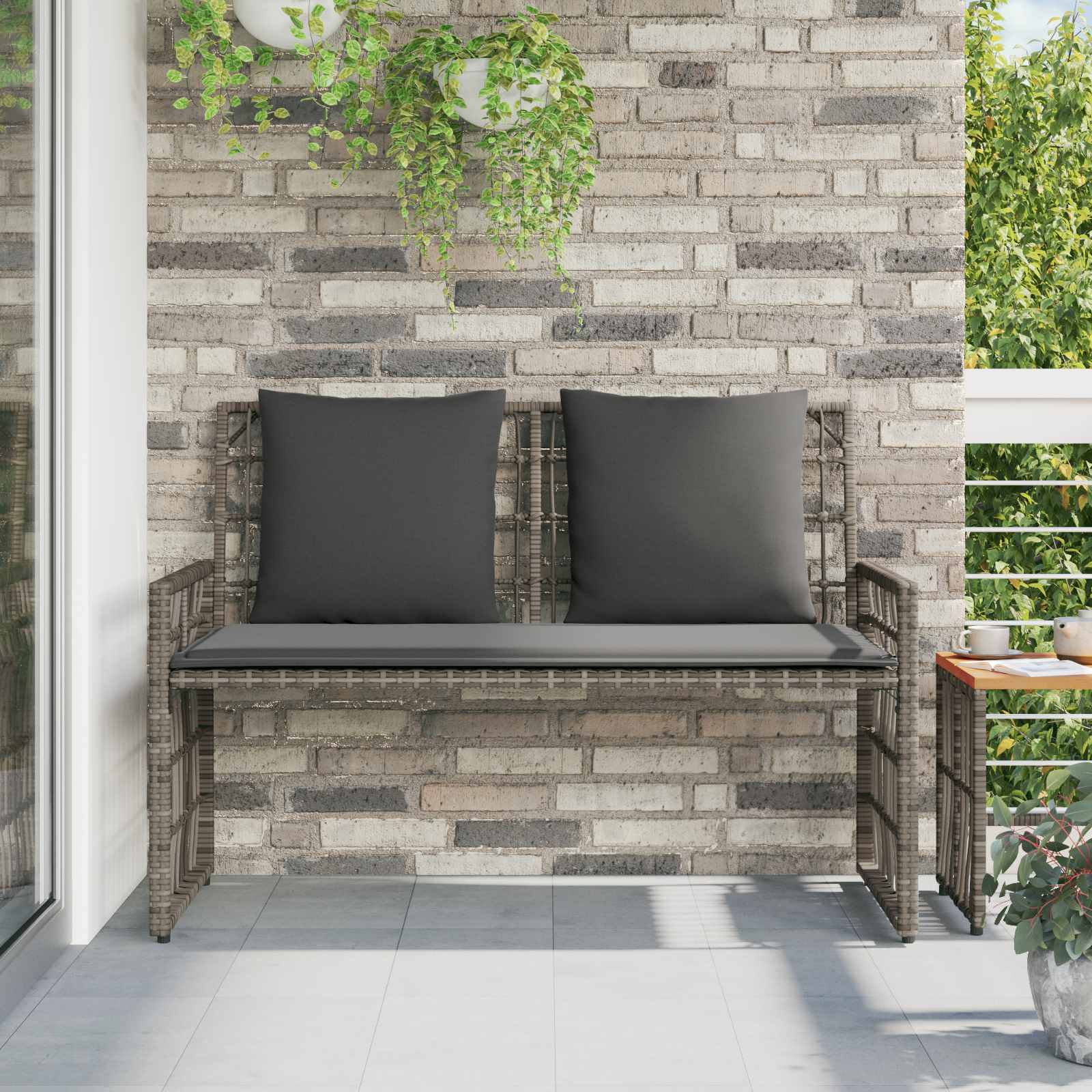 vidaXL Bank Outdoor Uni Grau und Dunkelgrau 116 x 55 x 82 cm