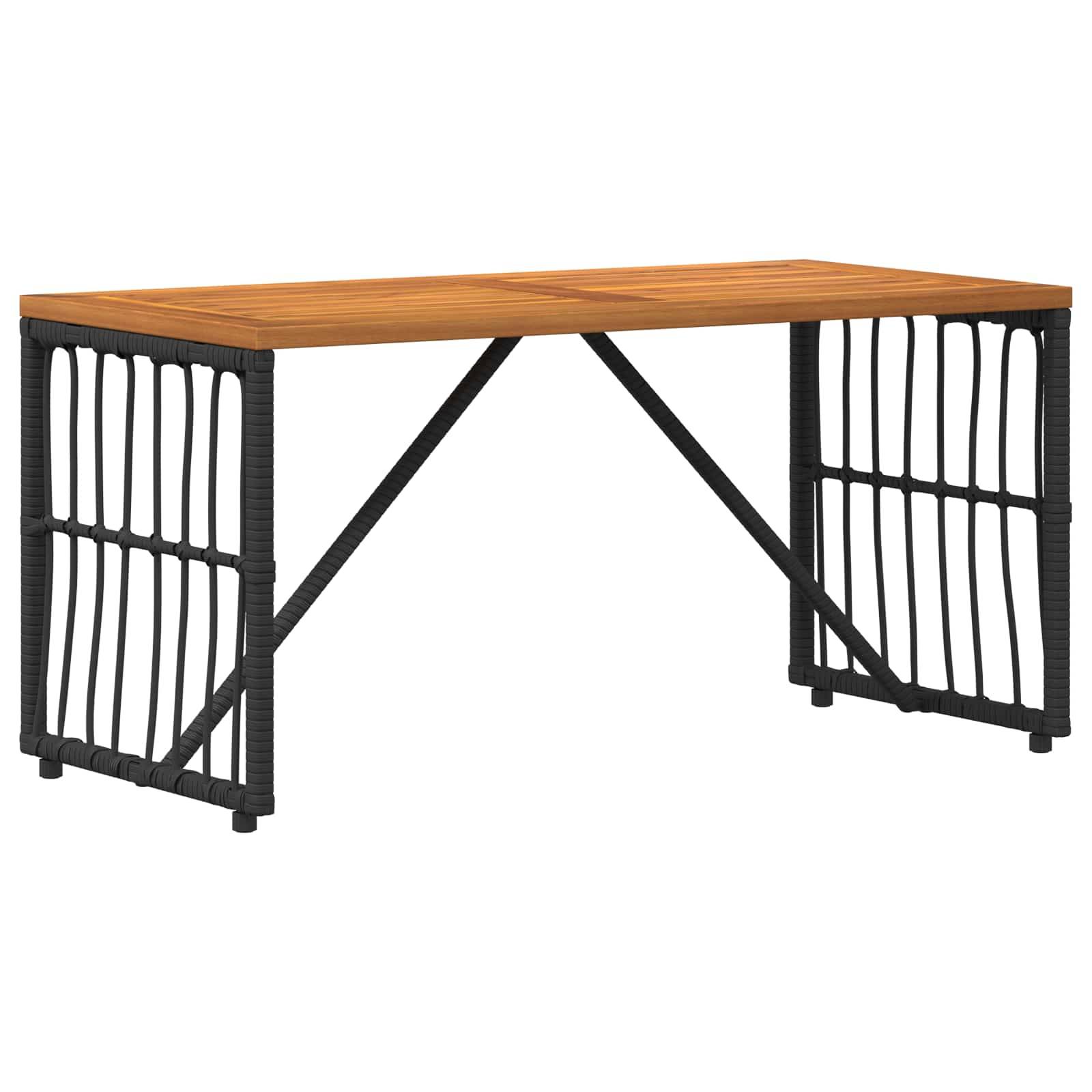 vidaXL Tisch für Outdoor Schwarz 80 x 40 x 40 cm Stahl und Poly Rattan