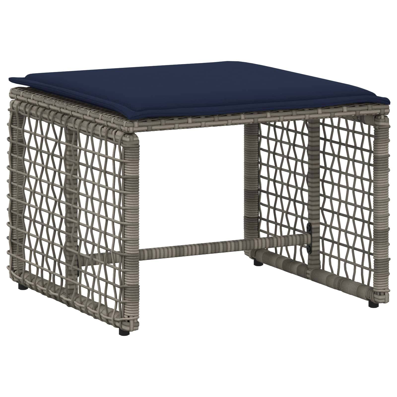 vidaXL Gartenmöbel-Set mit Kissen 5 pcs Grau und Marineblau