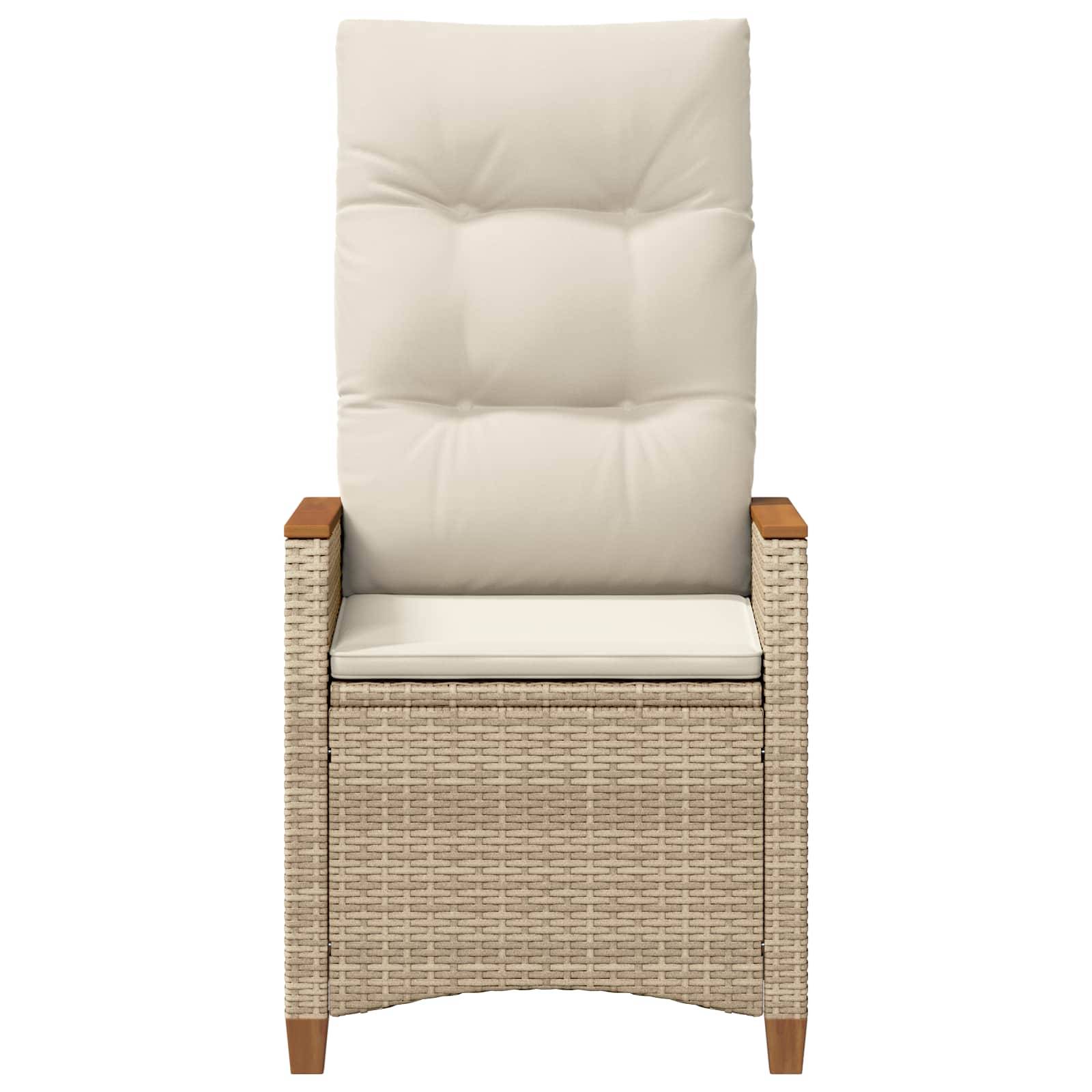vidaXL Verstellbarer Gartenstuhl Beige und Creme 64 x 57,5 x 112 cm