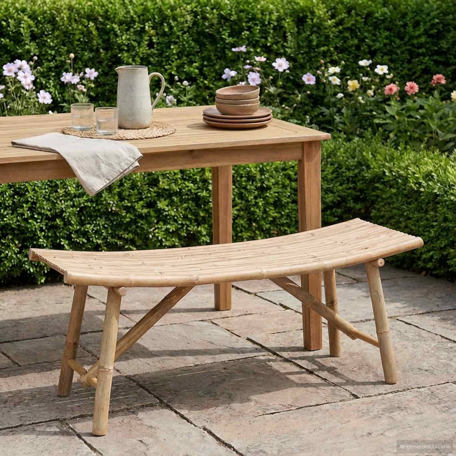 vidaXL Gartenbank Natur 110 x 45 x 50 cm Bambus