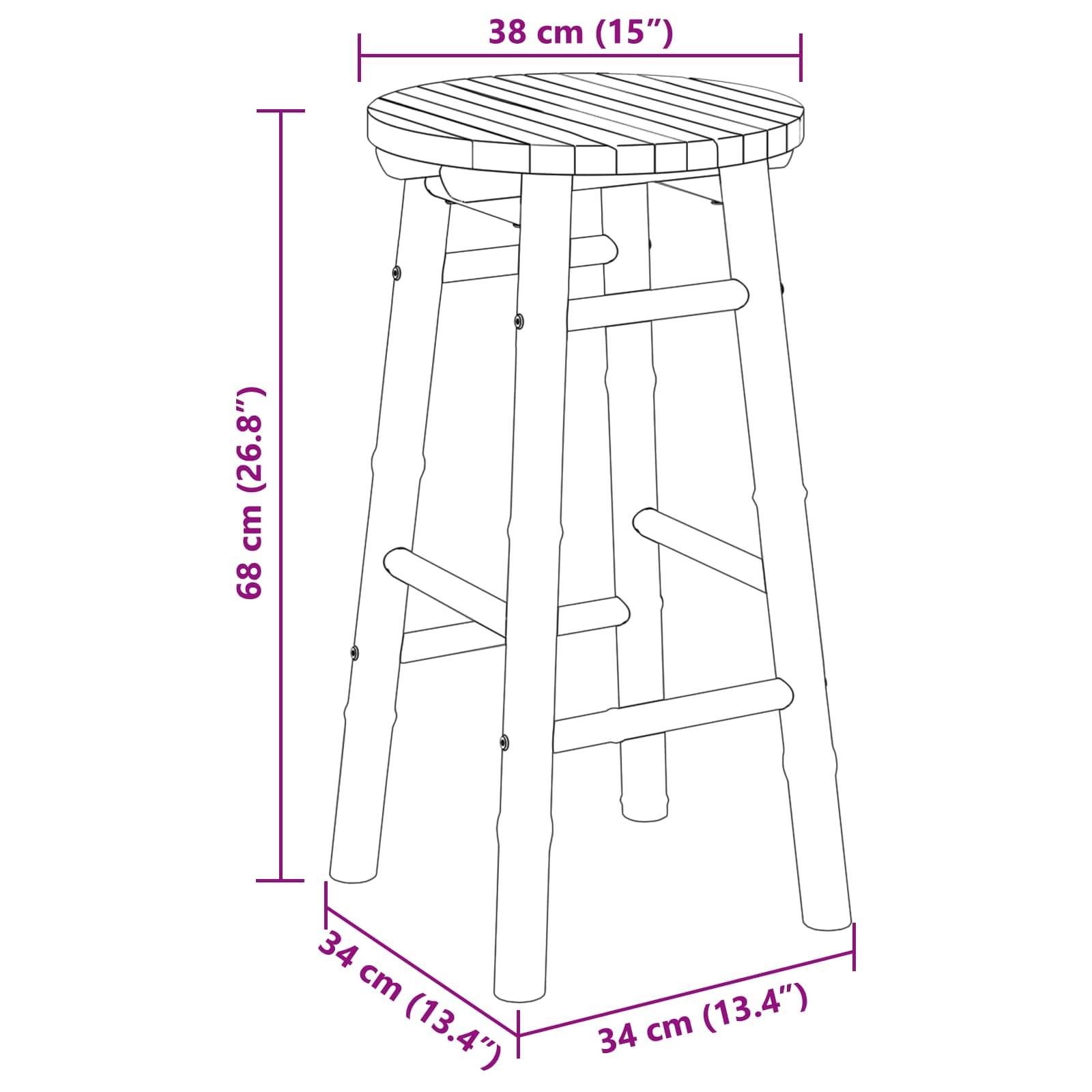 vidaXL Gartenaufbewahrung Natur Ø 38 x 68 cm Bambus