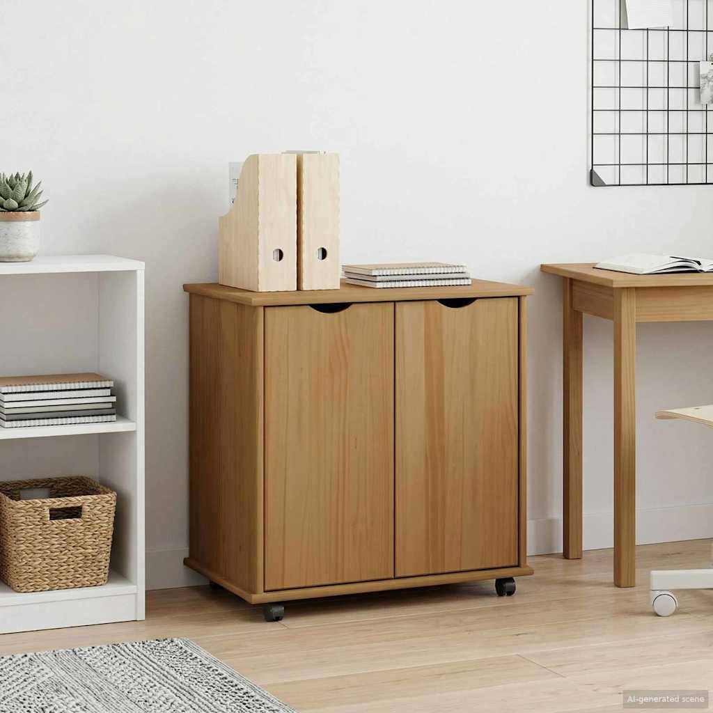 vidaXL Rollschrank Honigbraun 100 x 39 x 65,5 cm Massivholz Kiefer