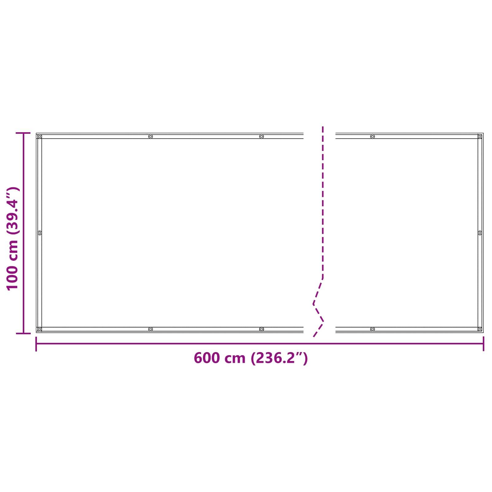 vidaXL Balkonsichtschutz Schwarz 100 x 600 cm Oxford-Stoff