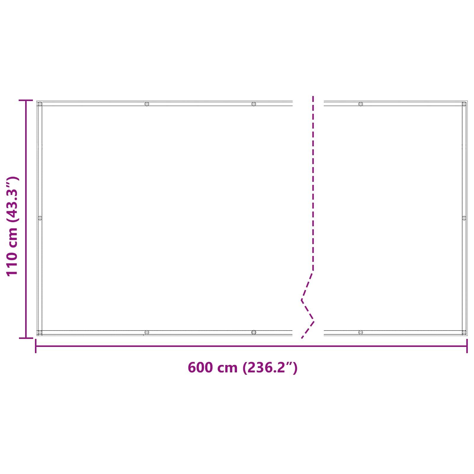 vidaXL Balkonsichtschutz Hellgrau 110 x 600 cm Oxford-Stoff