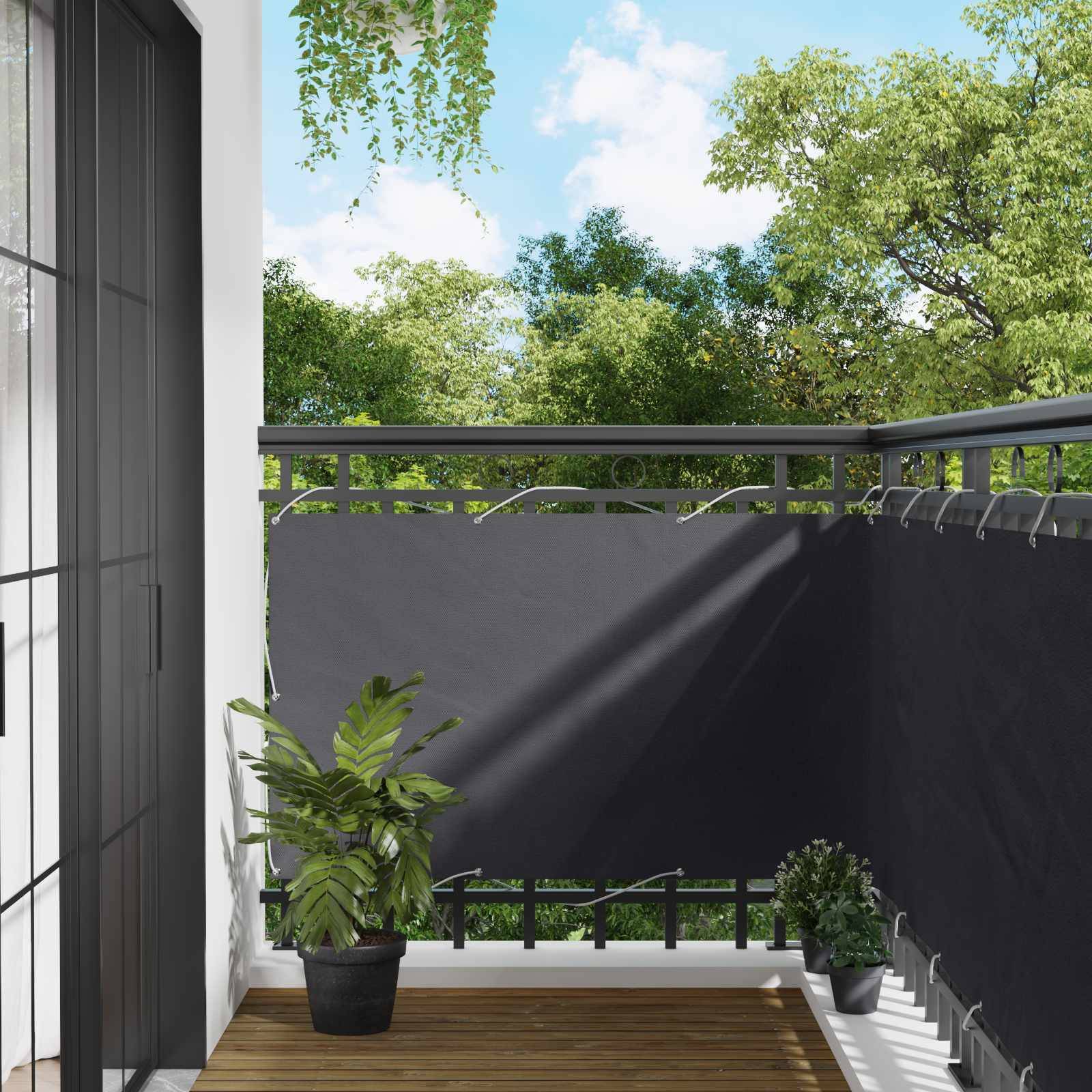 vidaXL Balkonsichtschutz Anthrazit 100 x 600 cm Oxford-Stoff