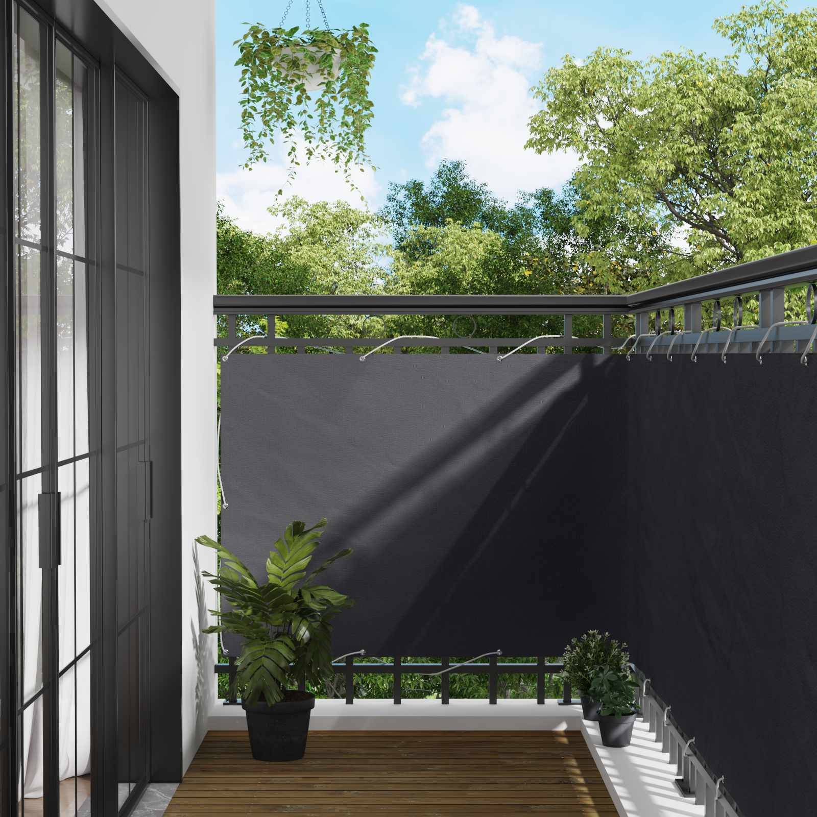 vidaXL Balkonsichtschutz Anthrazit 110 x 200 cm Oxford-Stoff