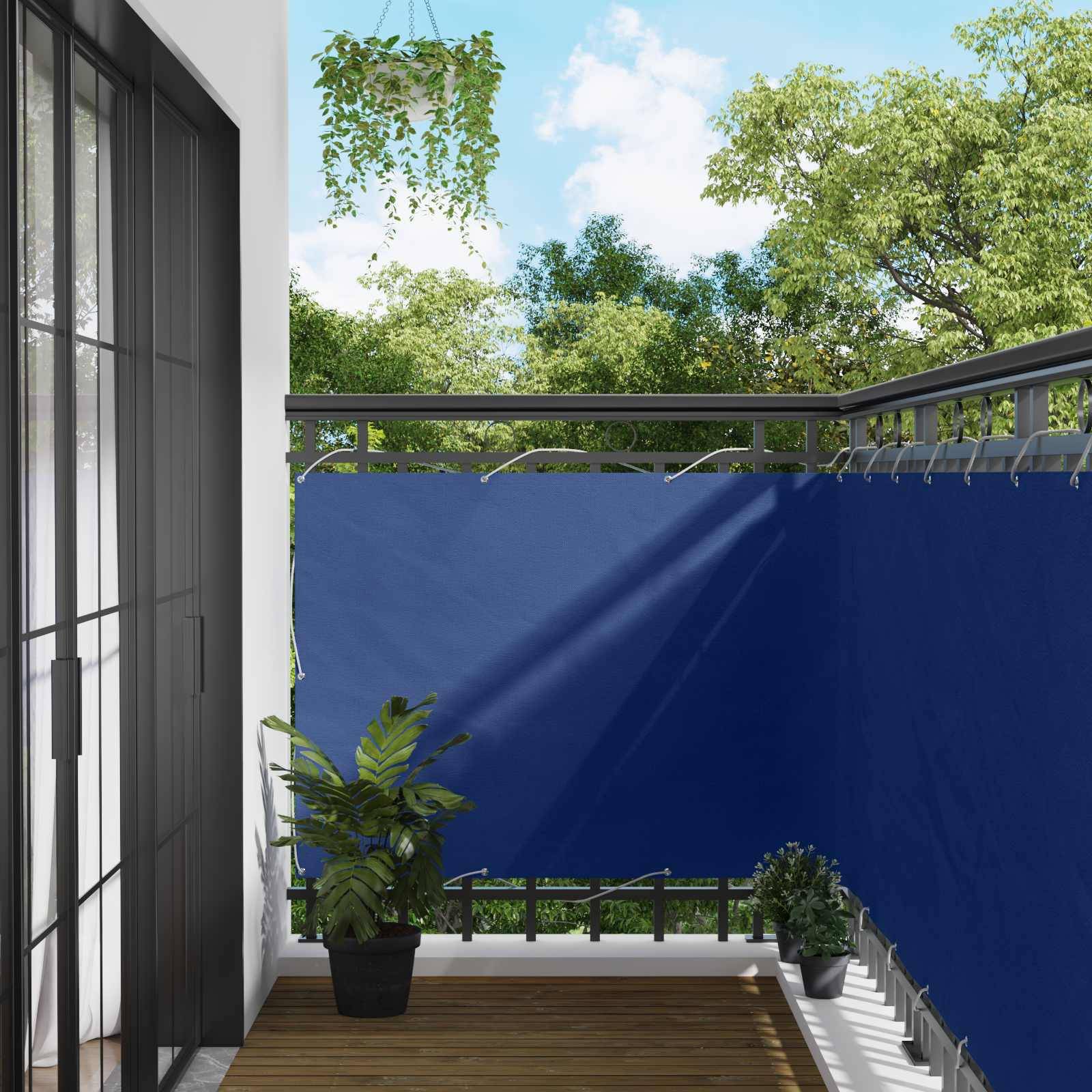 vidaXL Balkonsichtschutz Blau 110 x 600 cm Oxford-Stoff