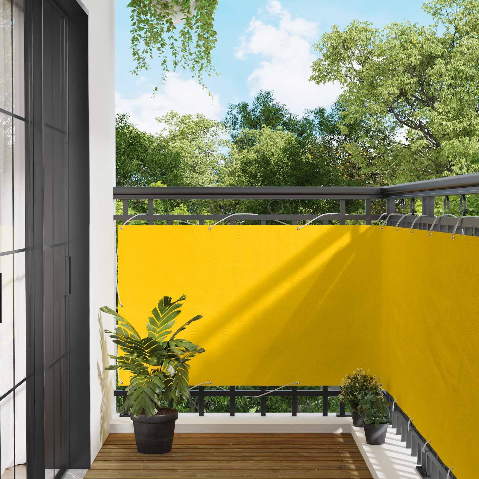 vidaXL Balkonsichtschutz Gelb 100 x 200 cm Oxford-Stoff