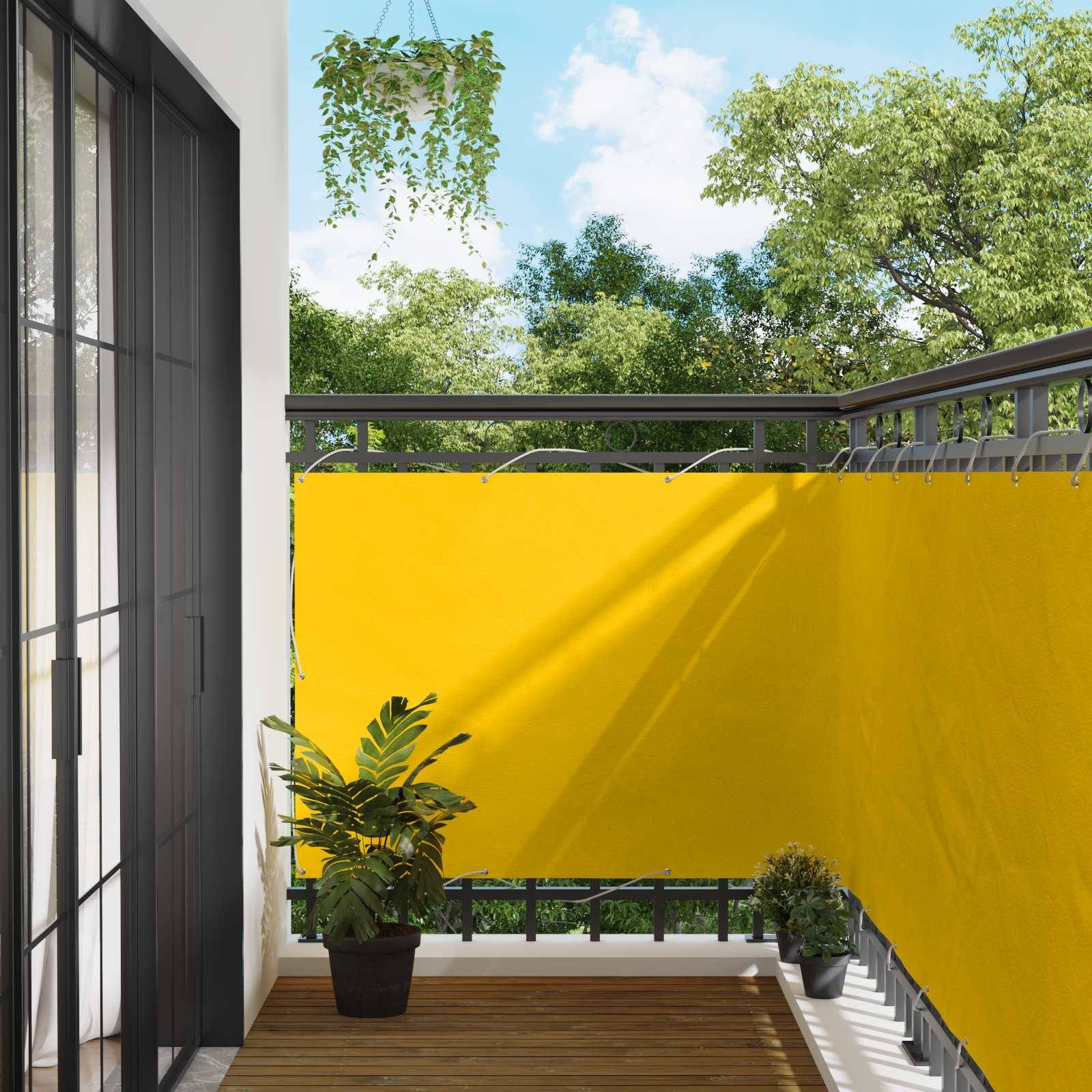 vidaXL Balkonsichtschutz Gelb 110 x 200 cm Oxford-Stoff