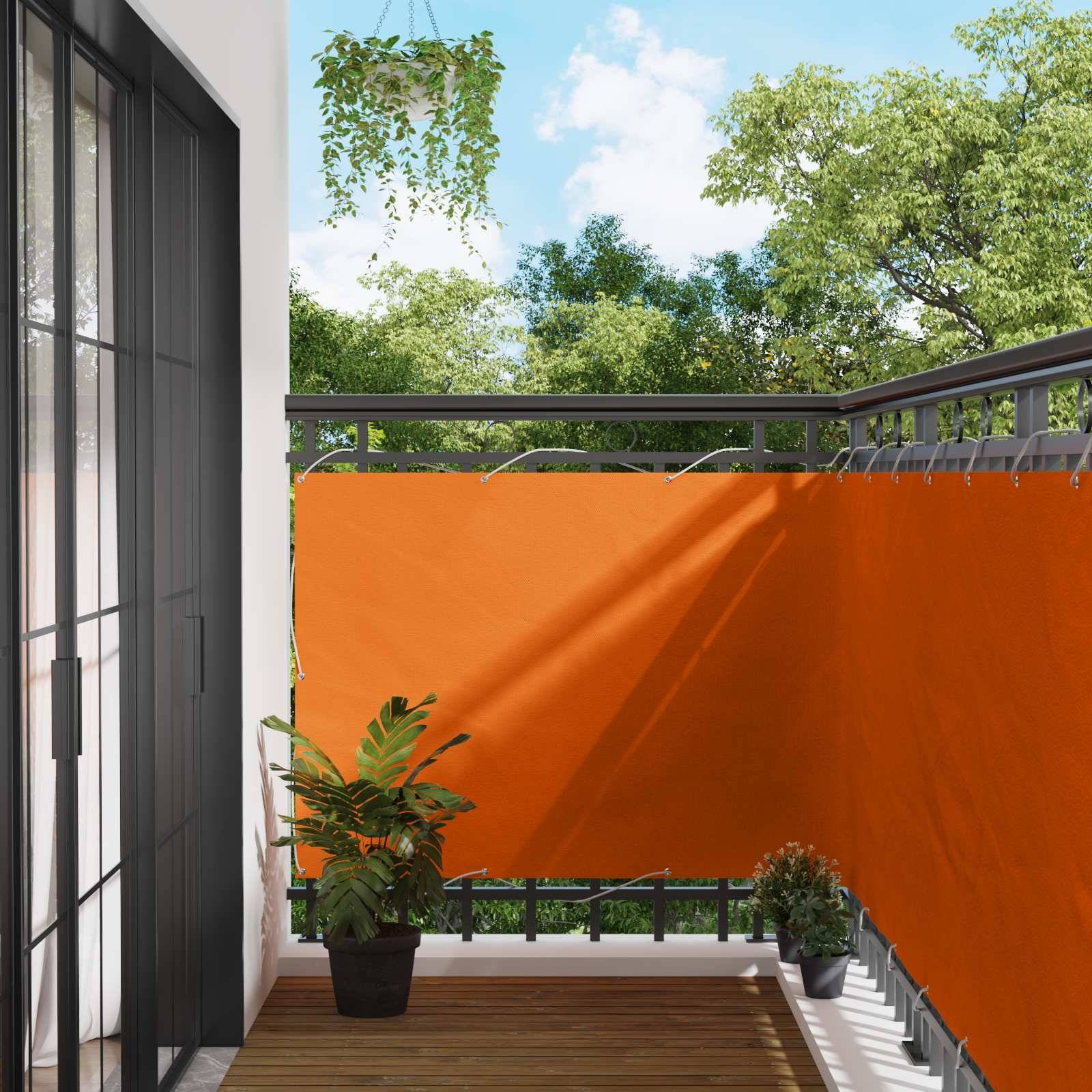 vidaXL Balkonsichtschutz Orange 110 x 400 cm Oxford-Stoff