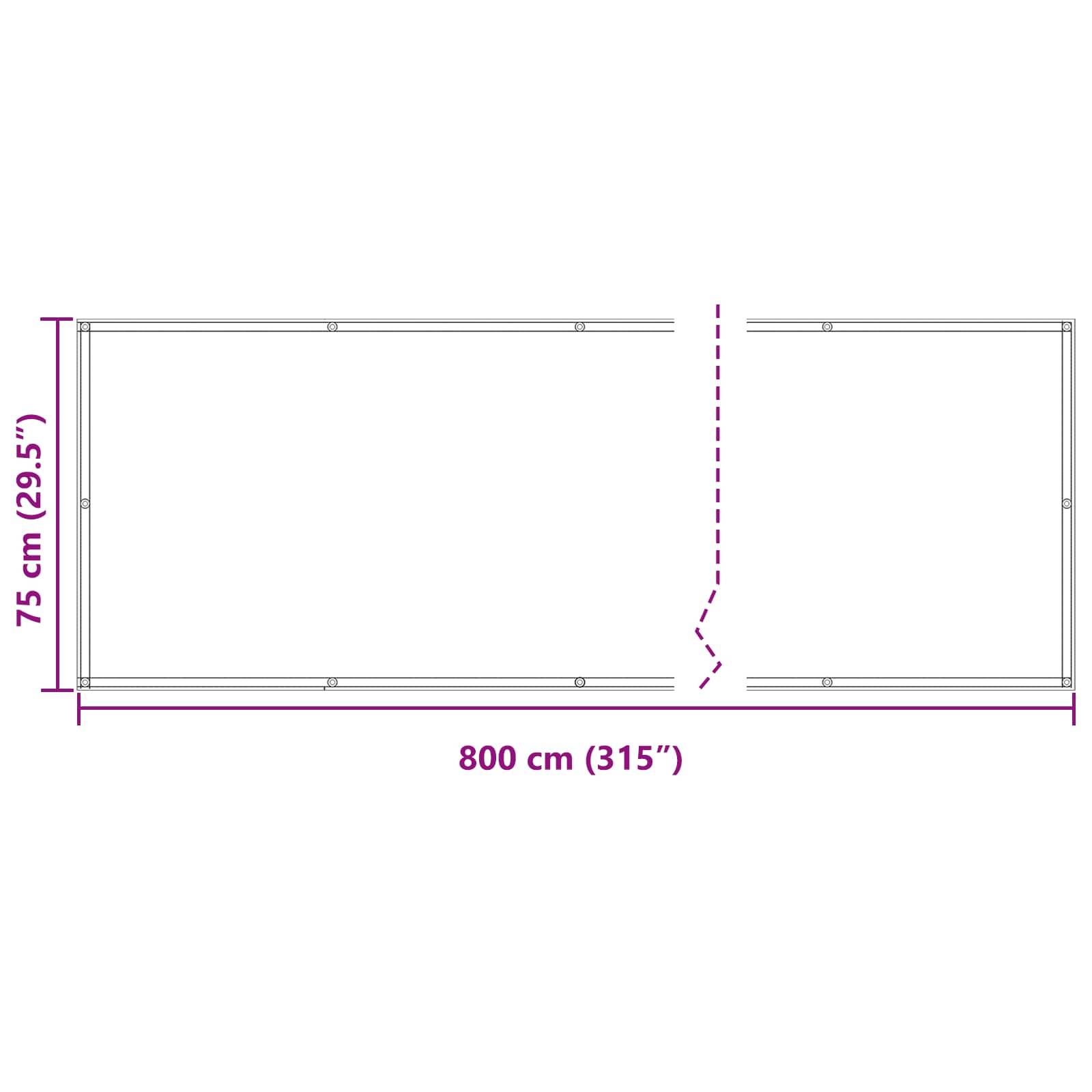 vidaXL Balkonsichtschutz Bordeauxrot 75 x 800 cm