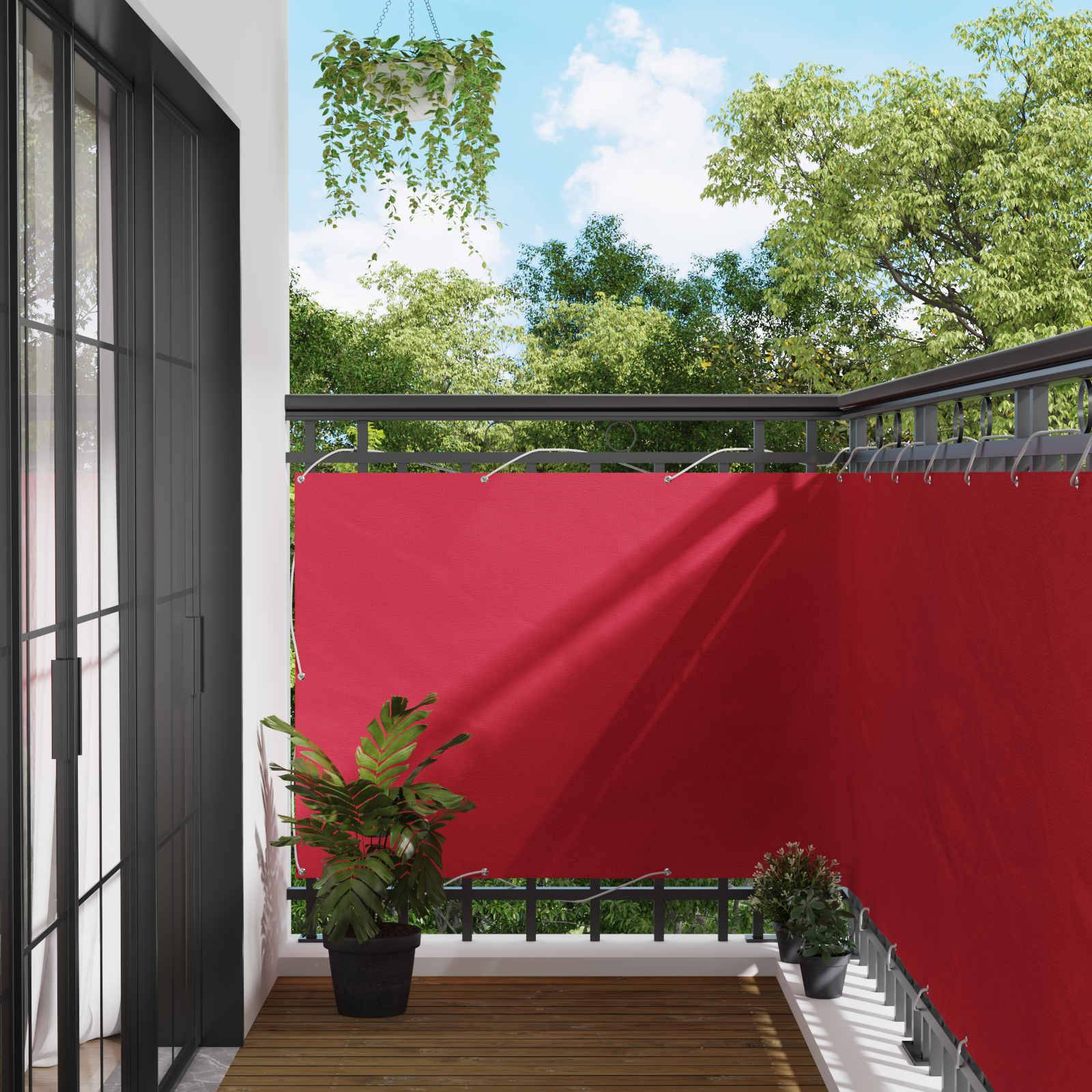 vidaXL Balkonsichtschutz Bordeauxrot 110 x 200 cm Oxford-Stoff