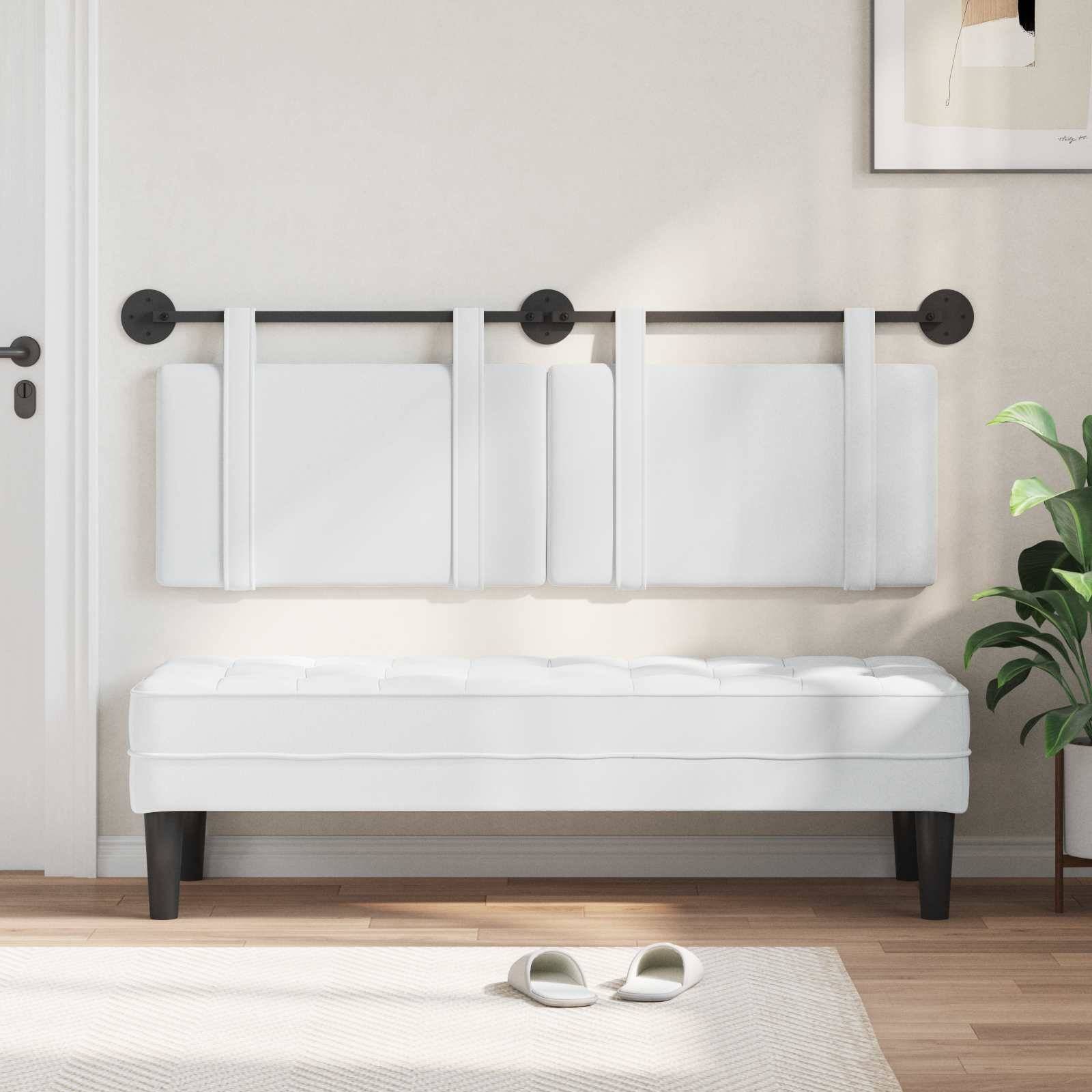 vidaXL Hängendes Kopfteil Weiß Stoff