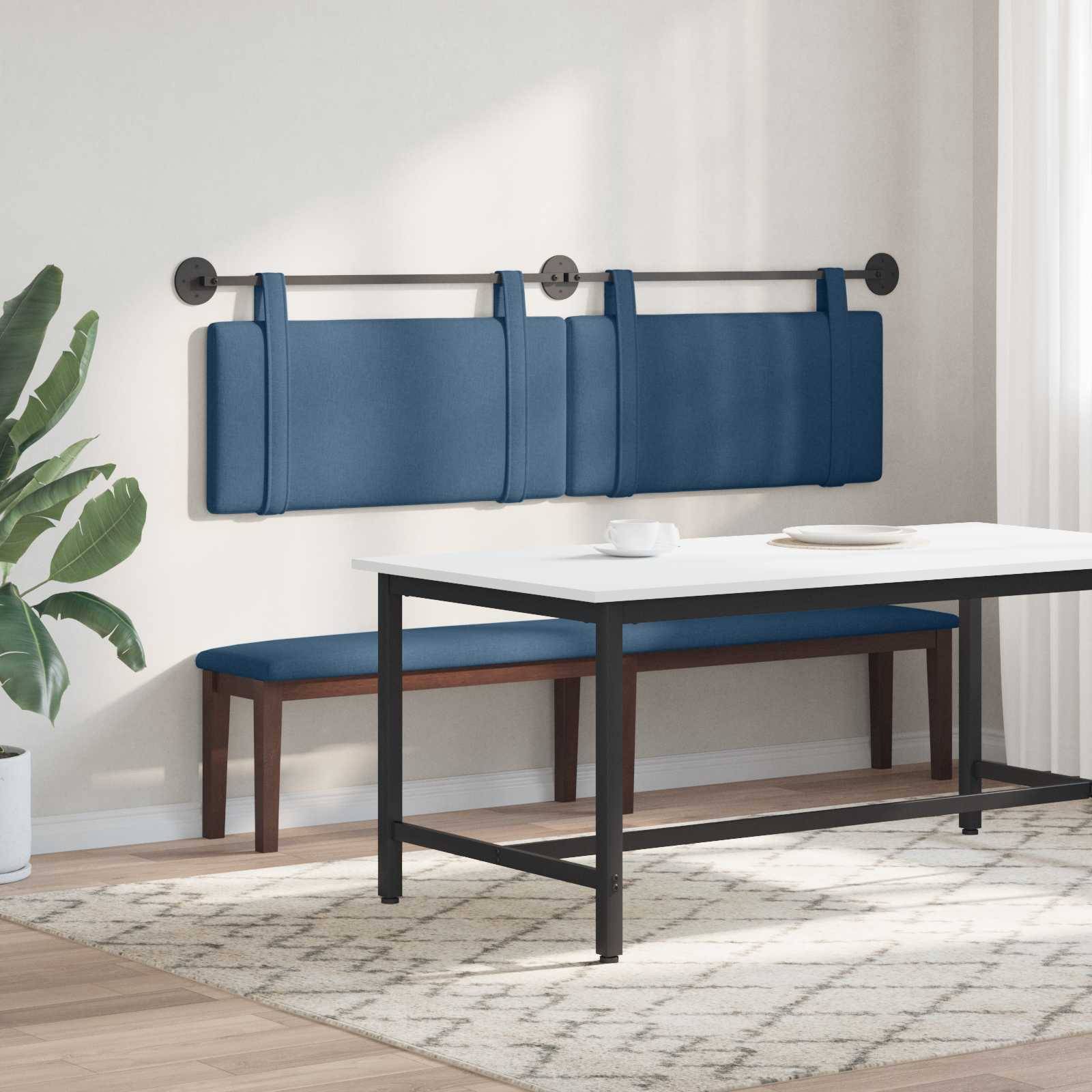 vidaXL Hängendes Kopfteil Blau Stoff