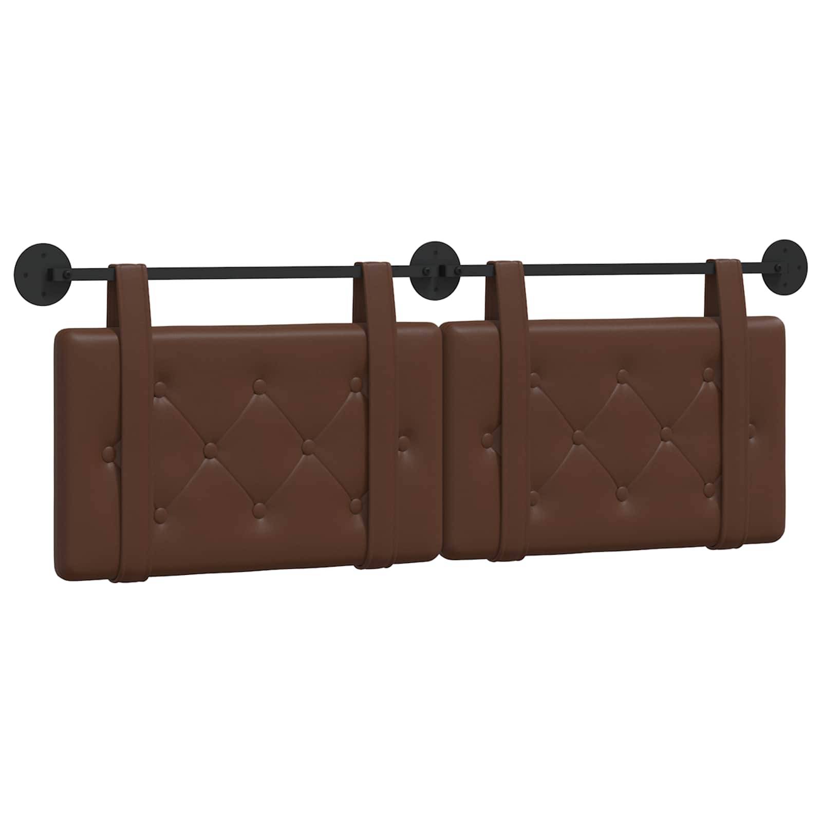vidaXL Hängendes Kopfteil Braun Kunstleder