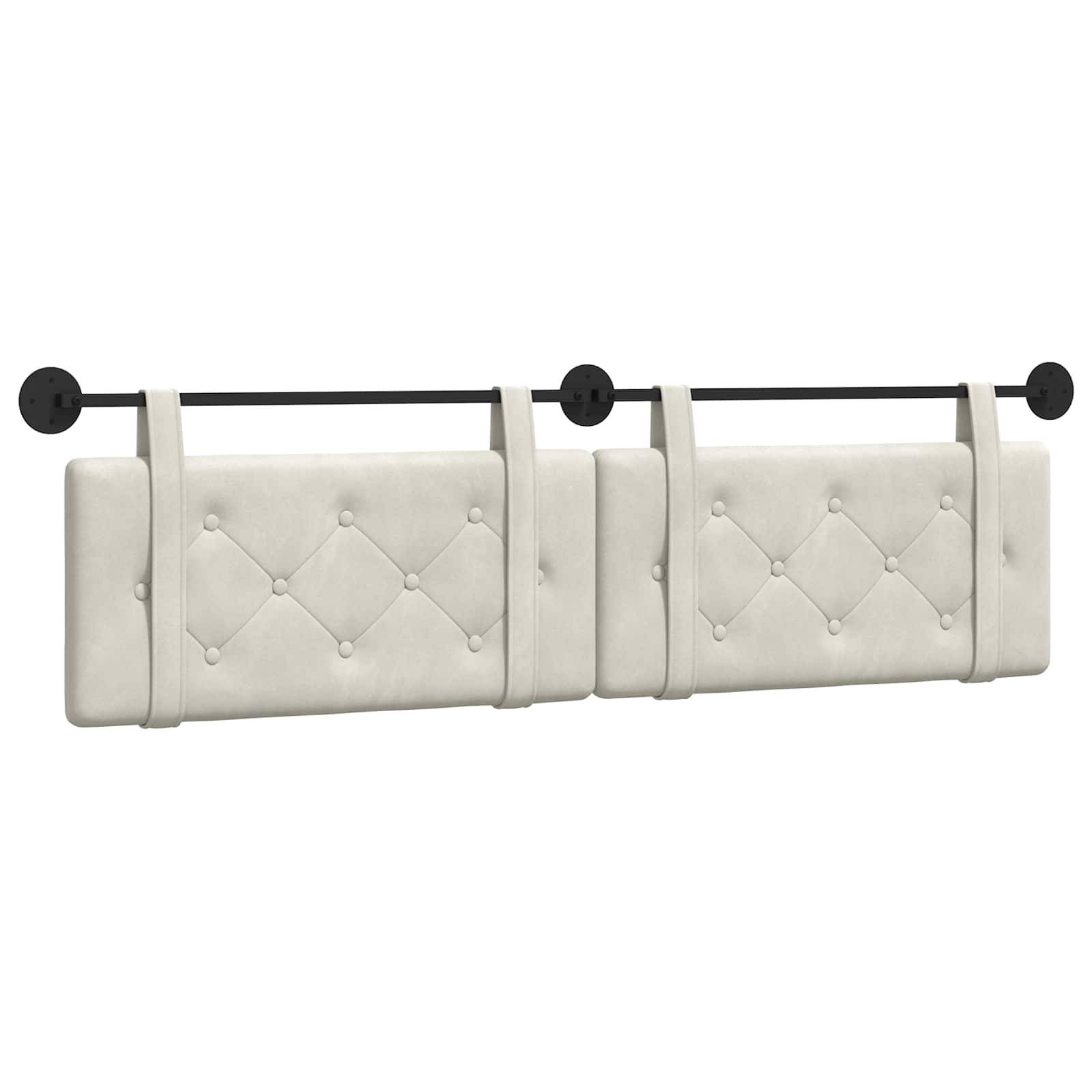 vidaXL Hängendes Kopfteil Creme Samt