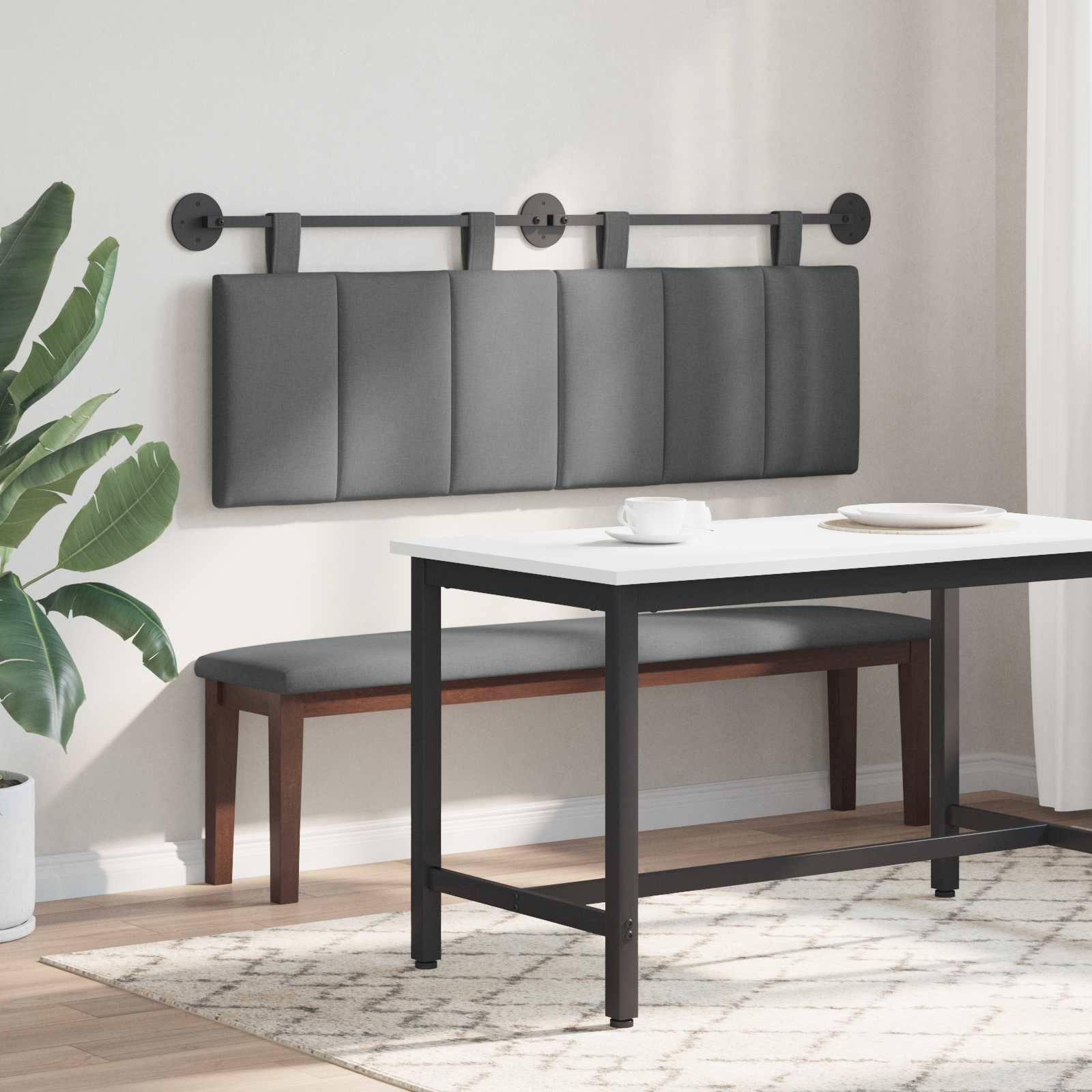 vidaXL Hängendes Kopfteil Dunkelgrau Stoff