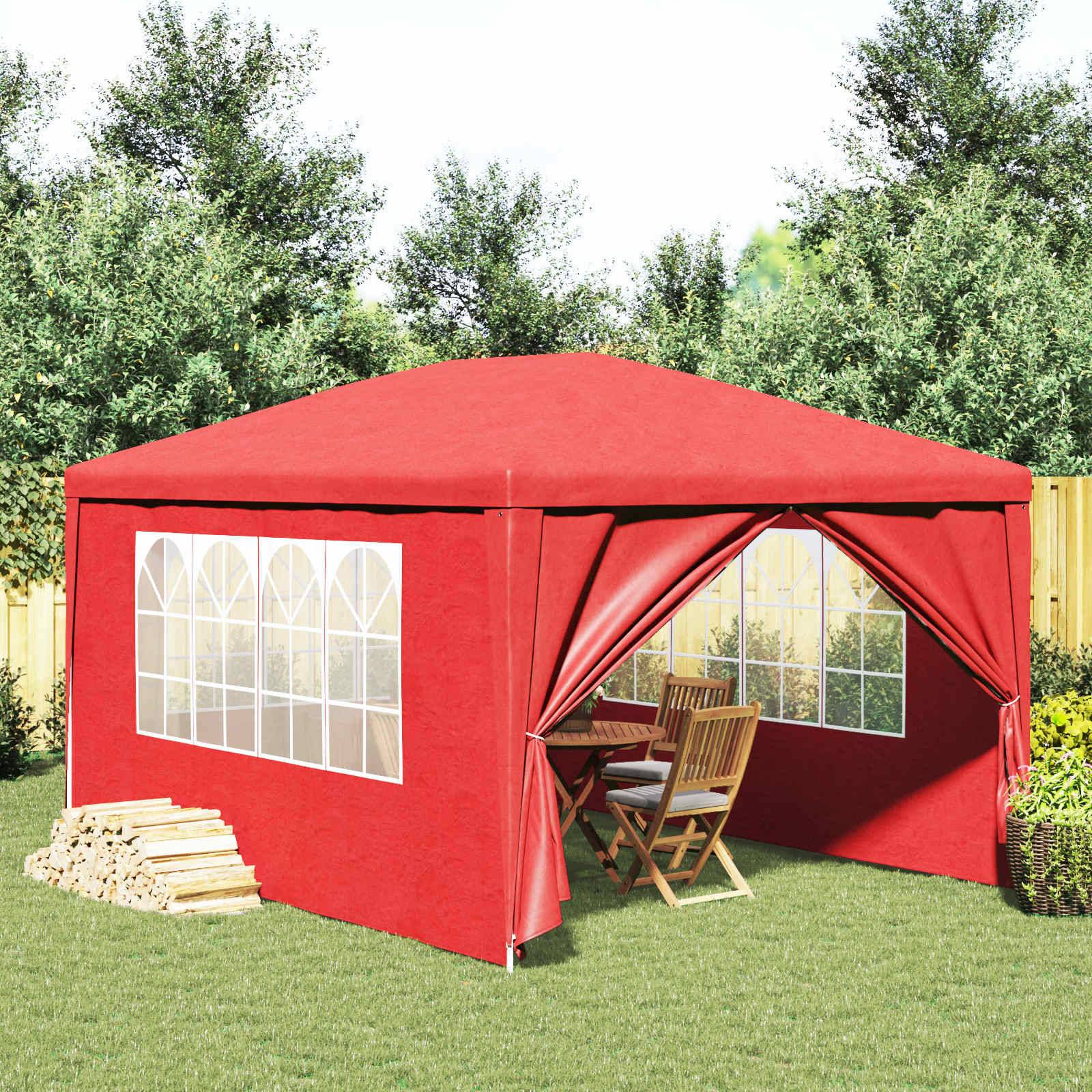 vidaXL Party-Zelt Rot 400 x 300 x 255 cm PE und Stahl