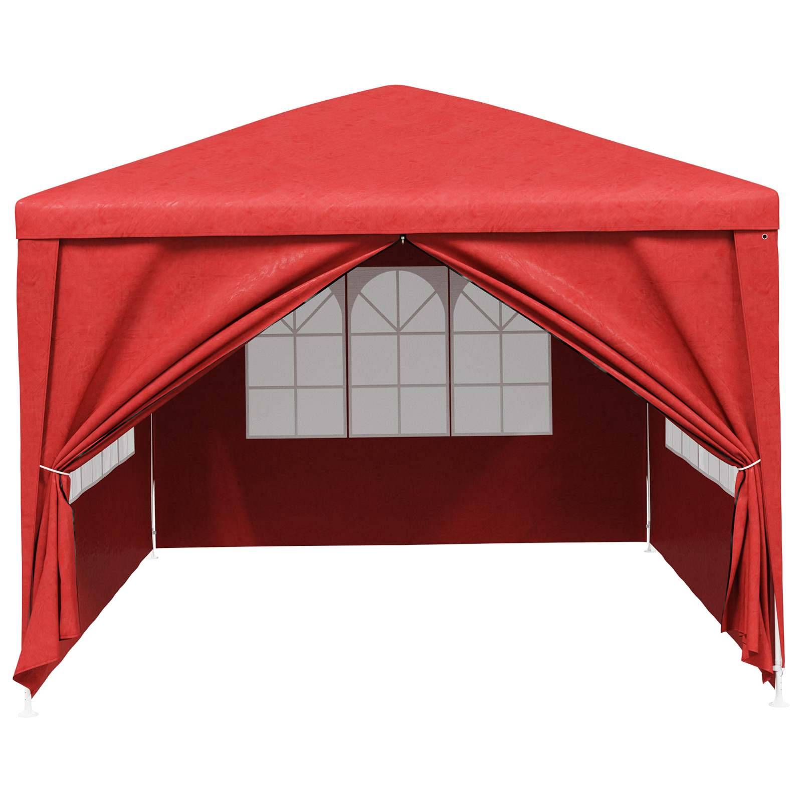 vidaXL Party-Zelt Rot 400 x 300 x 255 cm PE und Stahl