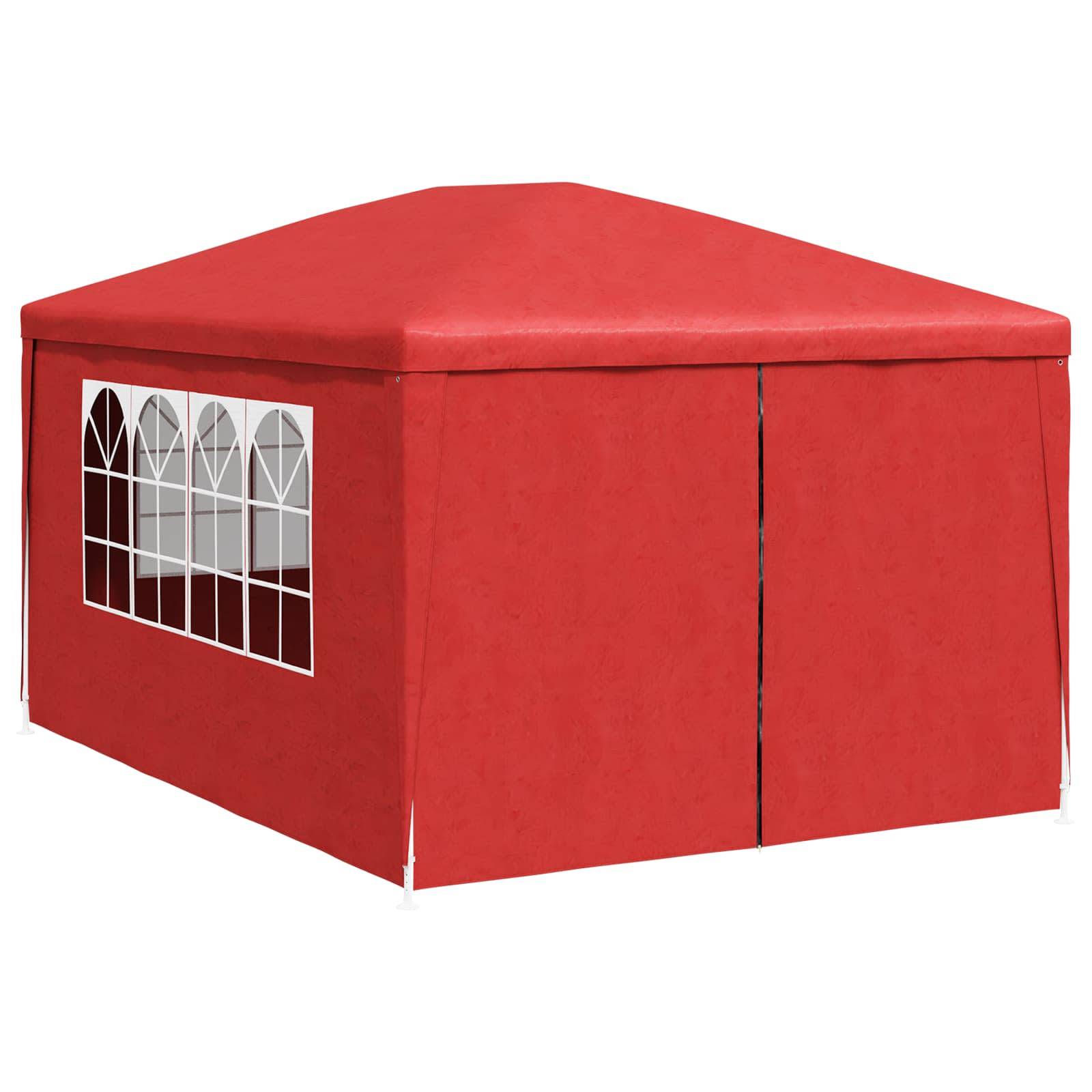 vidaXL Party-Zelt Rot 400 x 300 x 255 cm PE und Stahl