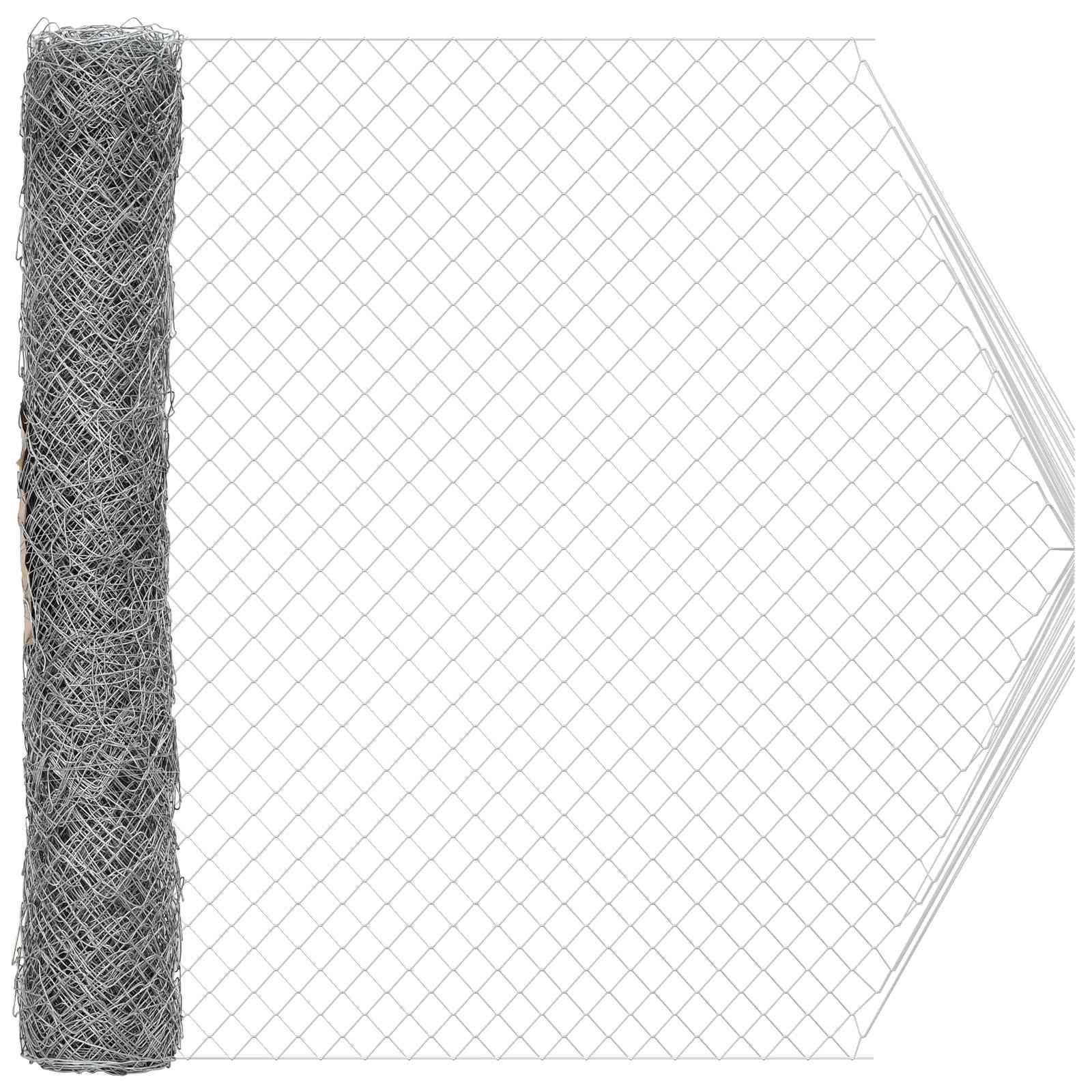 vidaXL Kettenzaun Verzinkt 2 x 20 m Glas