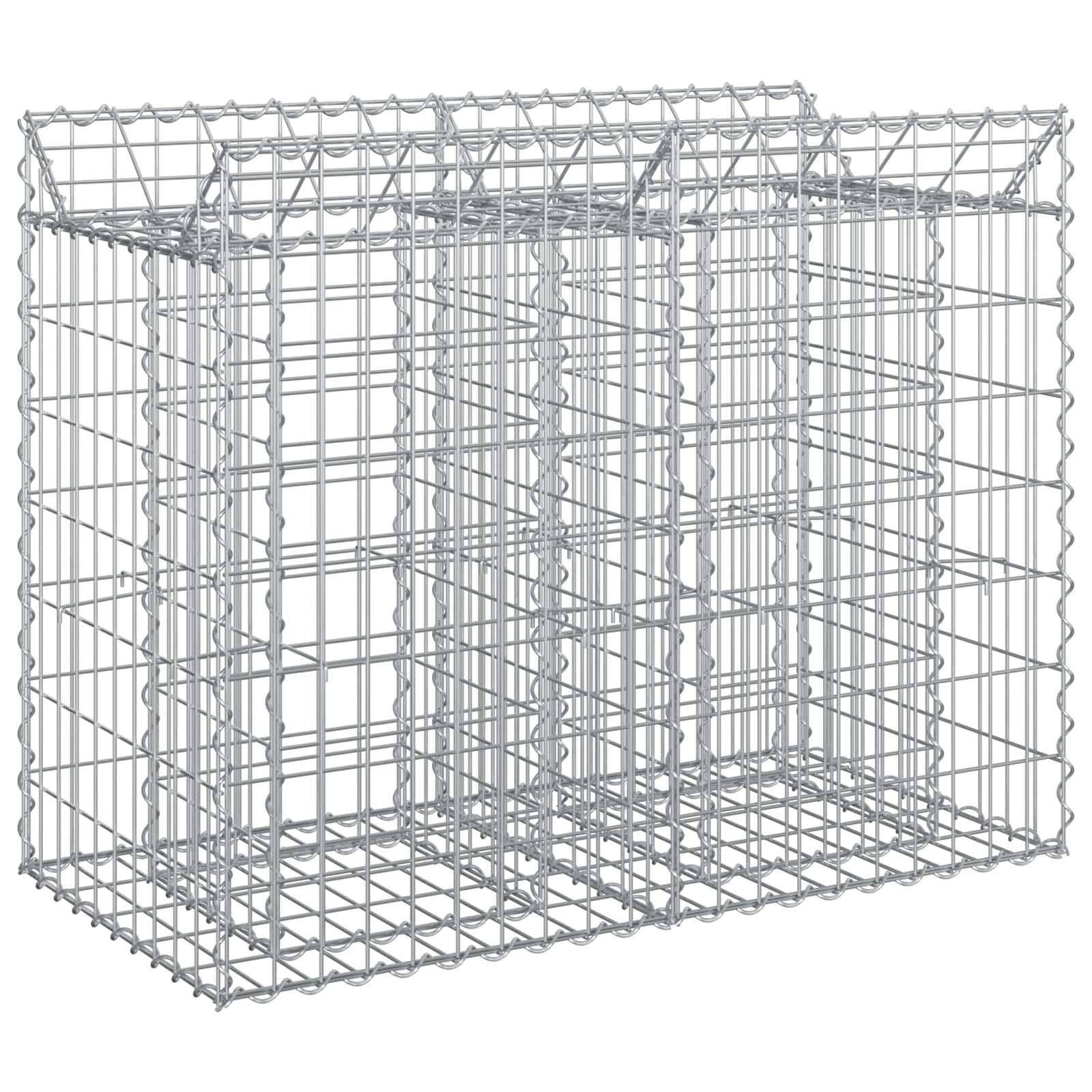 vidaXL Gabionen Hochbeet Silber 100 x 50 x 80 cm Verzinkter Stahl