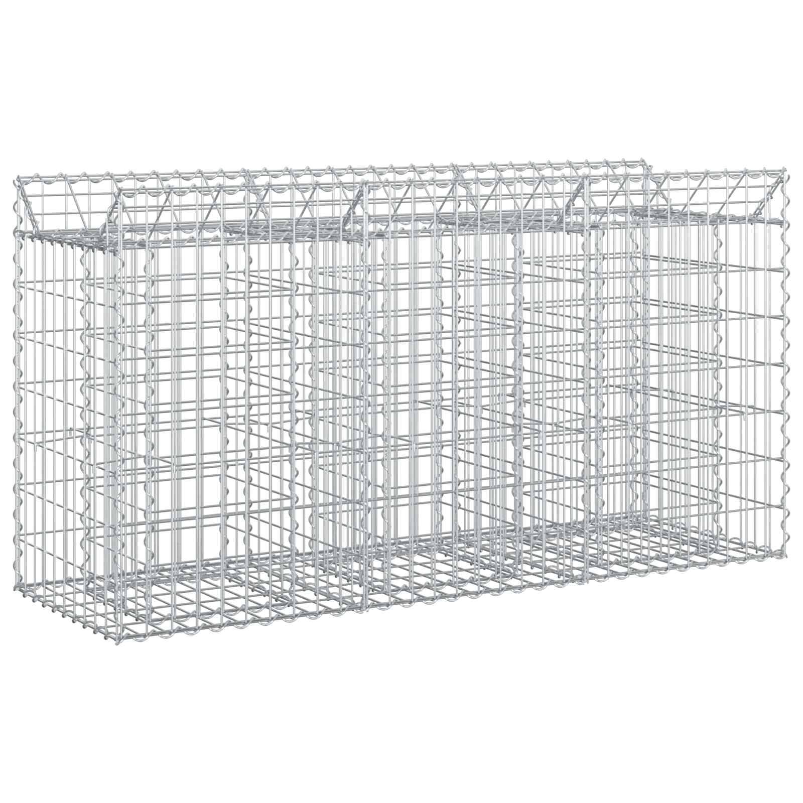 vidaXL Gabionen Hochbeet Silber 150 x 50 x 80 cm Verzinkter Stahl