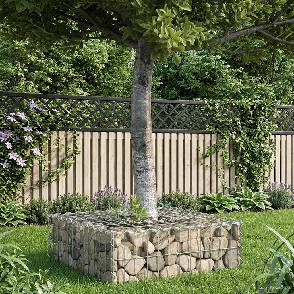 vidaXL Gabionen Hochbeet Silber 60 x 60 x 20 cm Verzinkter Stahl