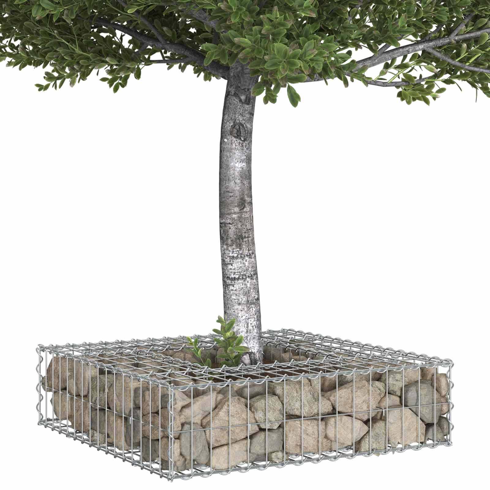 vidaXL Gabionen Hochbeet Silber 80 x 80 x 20 cm Verzinkter Stahl