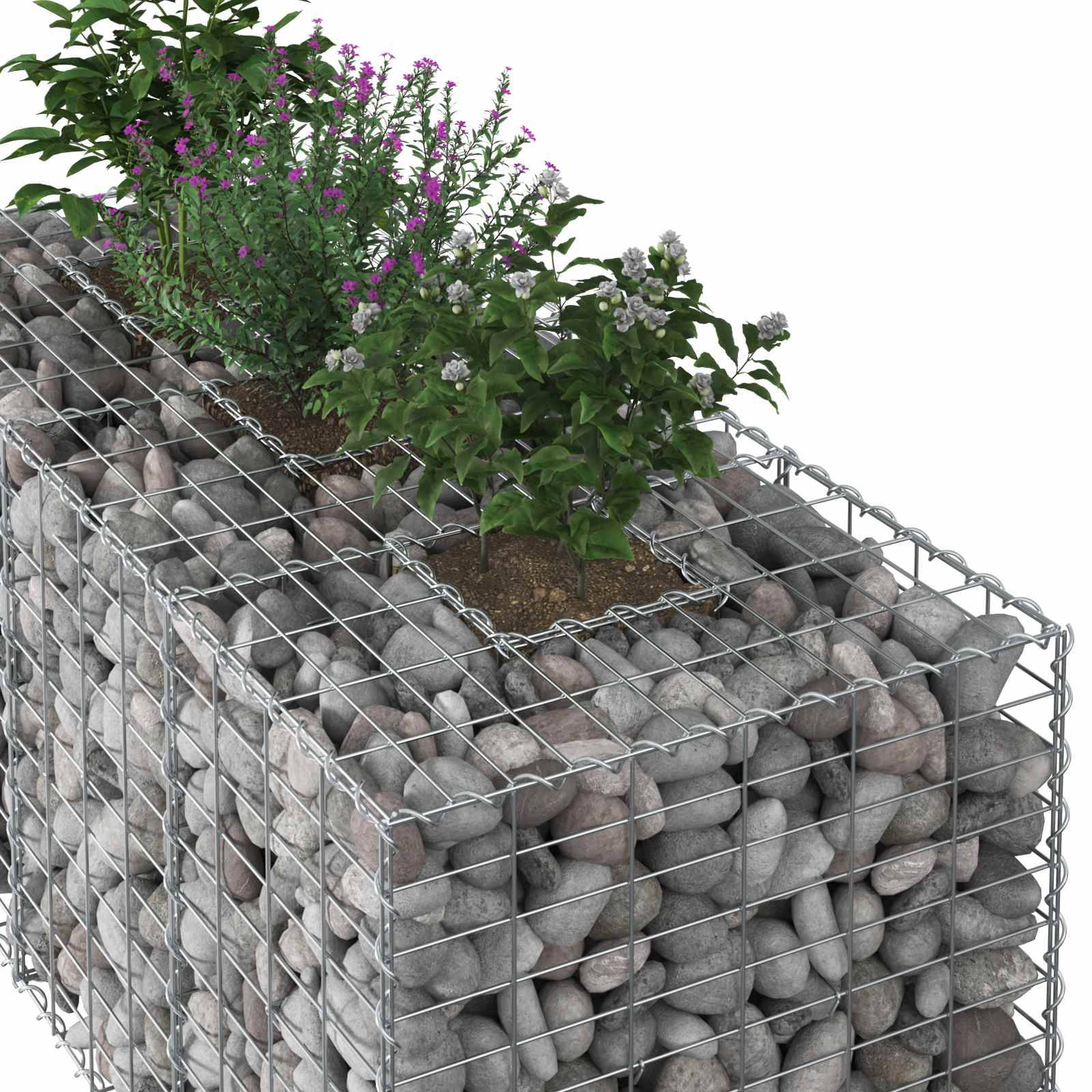 vidaXL Gabionen Hochbeet Silber