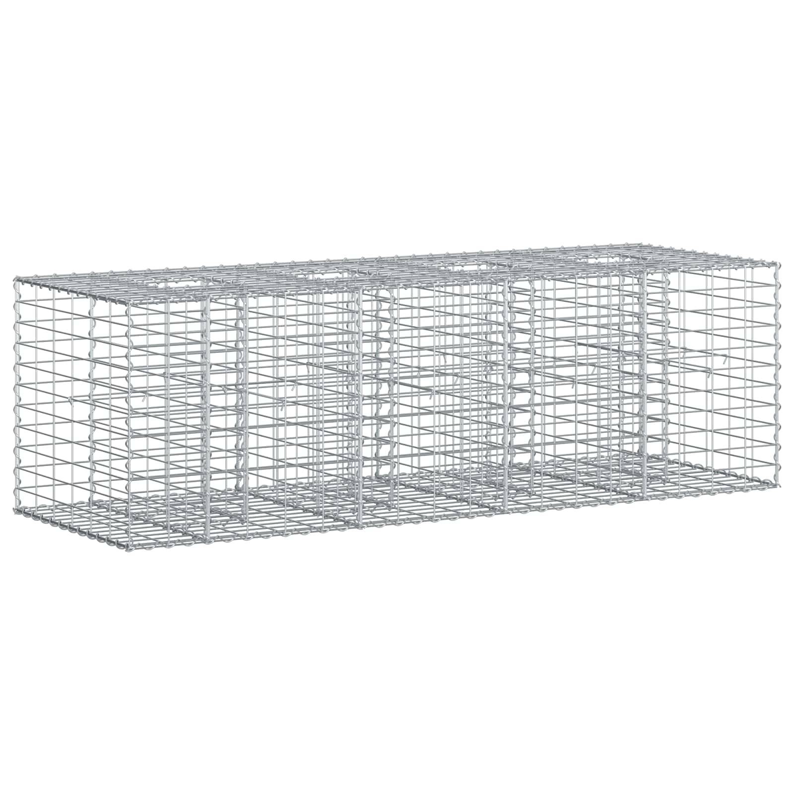 vidaXL Gabionen Hochbeet Silber 180 x 60 x 55 cm Verzinkter Stahl