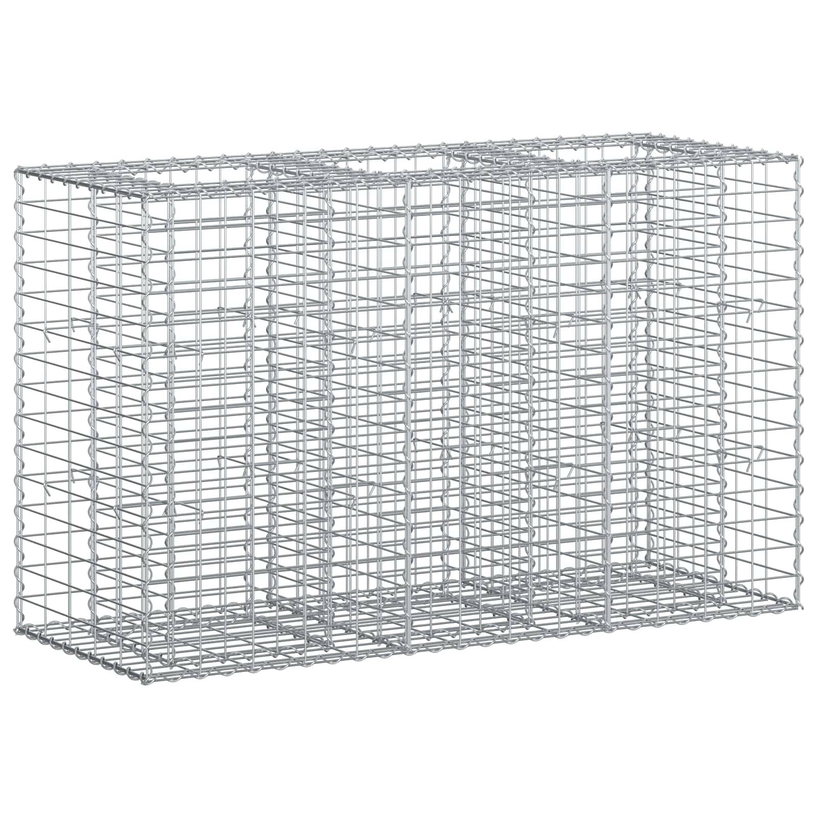 vidaXL Gabionen-Hochbeet Silber 130 x 50 x 80 cm verzinktem Stahl