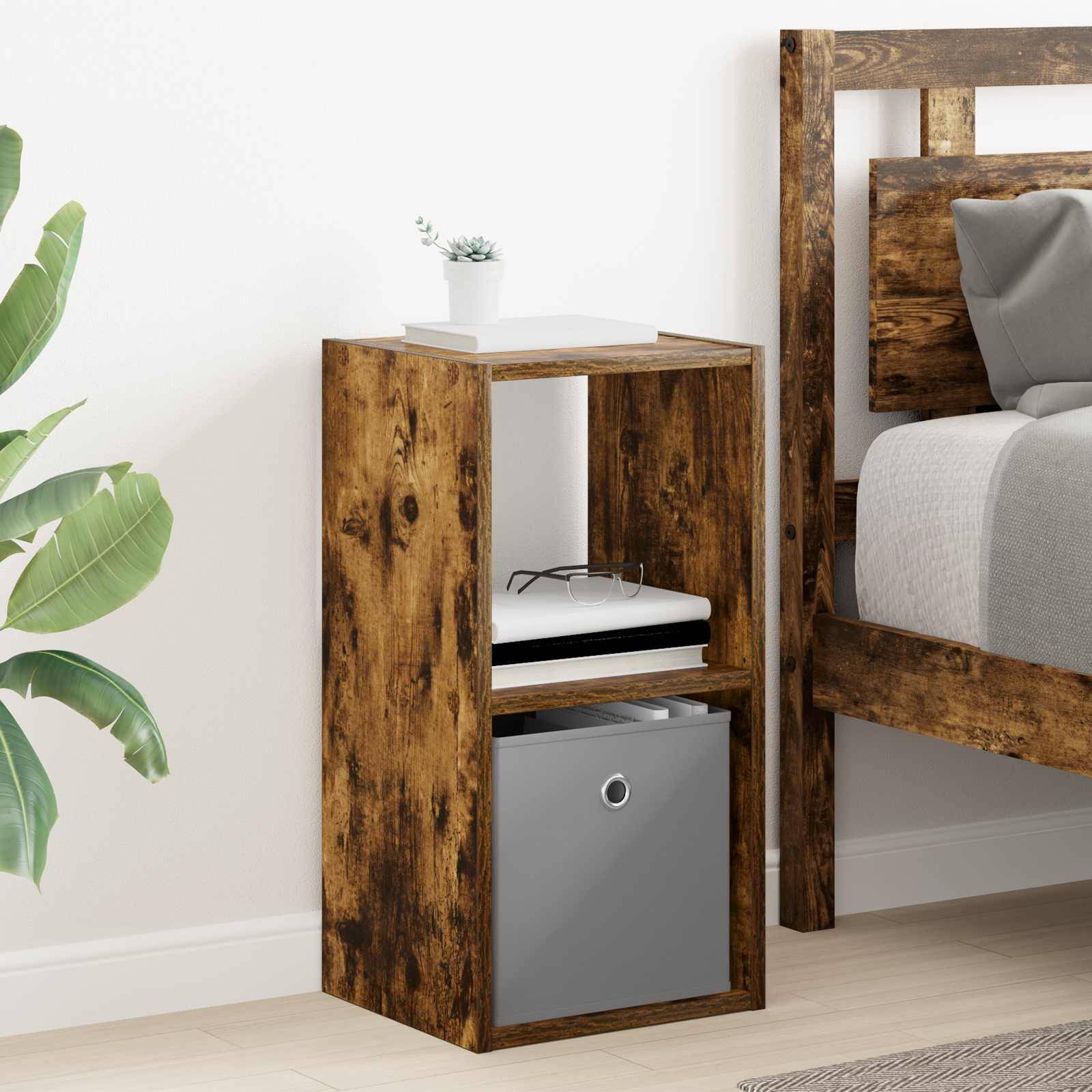 vidaXL Nachttisch Geräucherte Eiche 30,5 x 27 x 59,5 cm Holzwerkstoff