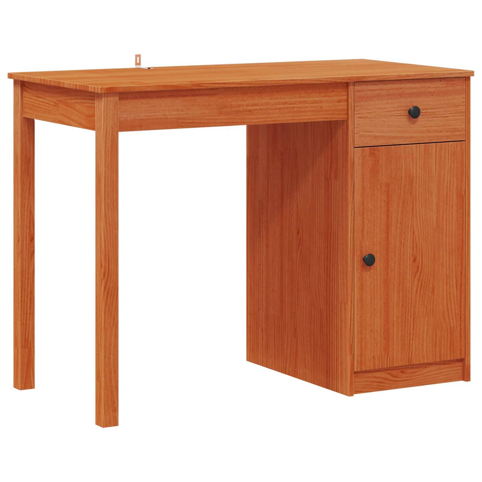 vidaXL Schreibtisch Wachsbraun 100 x 50 x 74 cm Massives Kiefernholz