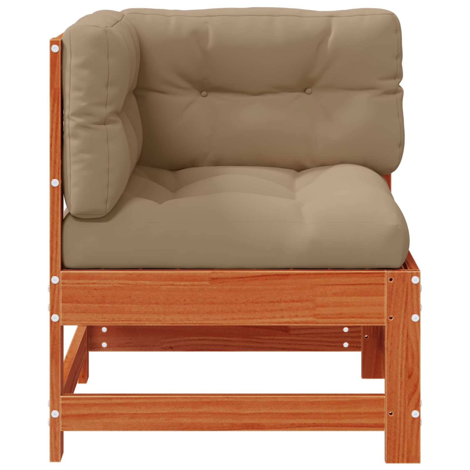 vidaXL Gartenecksofa Massives Kiefernholz Wachsbraun