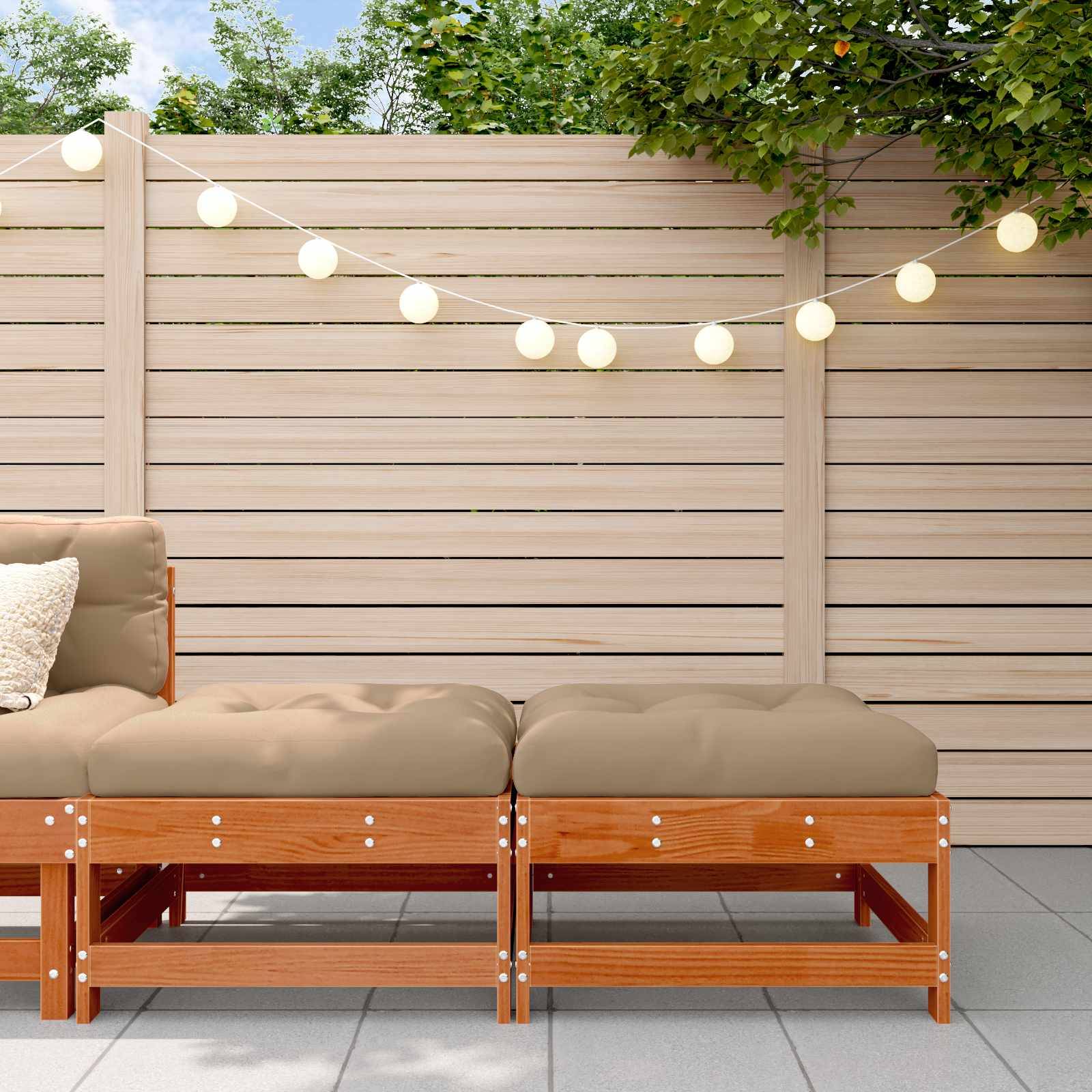 vidaXL Gartenfußstütze Massives Kiefernholz Wachsbraun