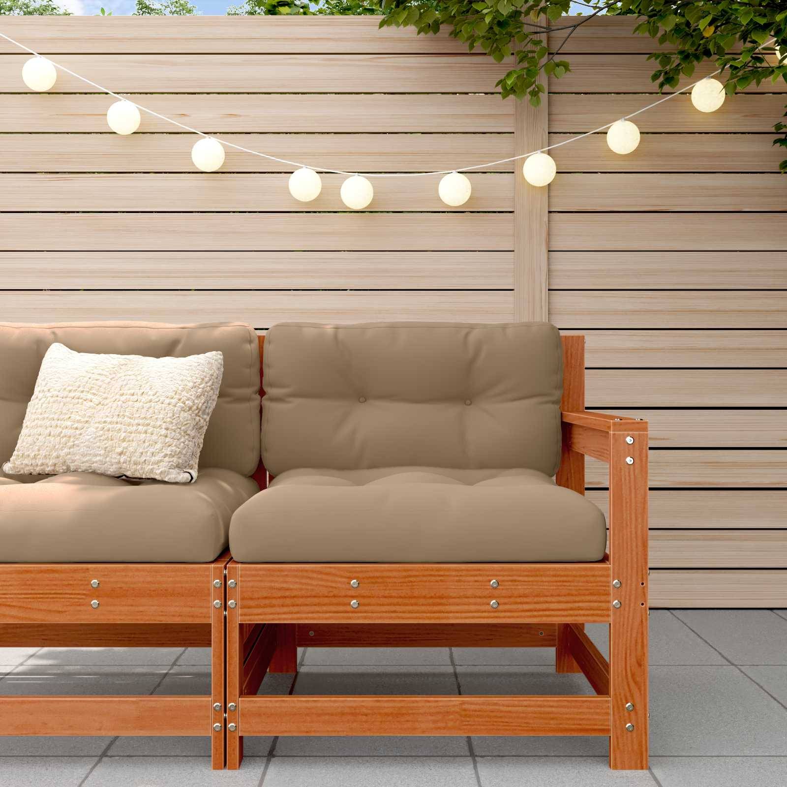 vidaXL Gartenecksofa Massives Kiefernholz Wachsbraun