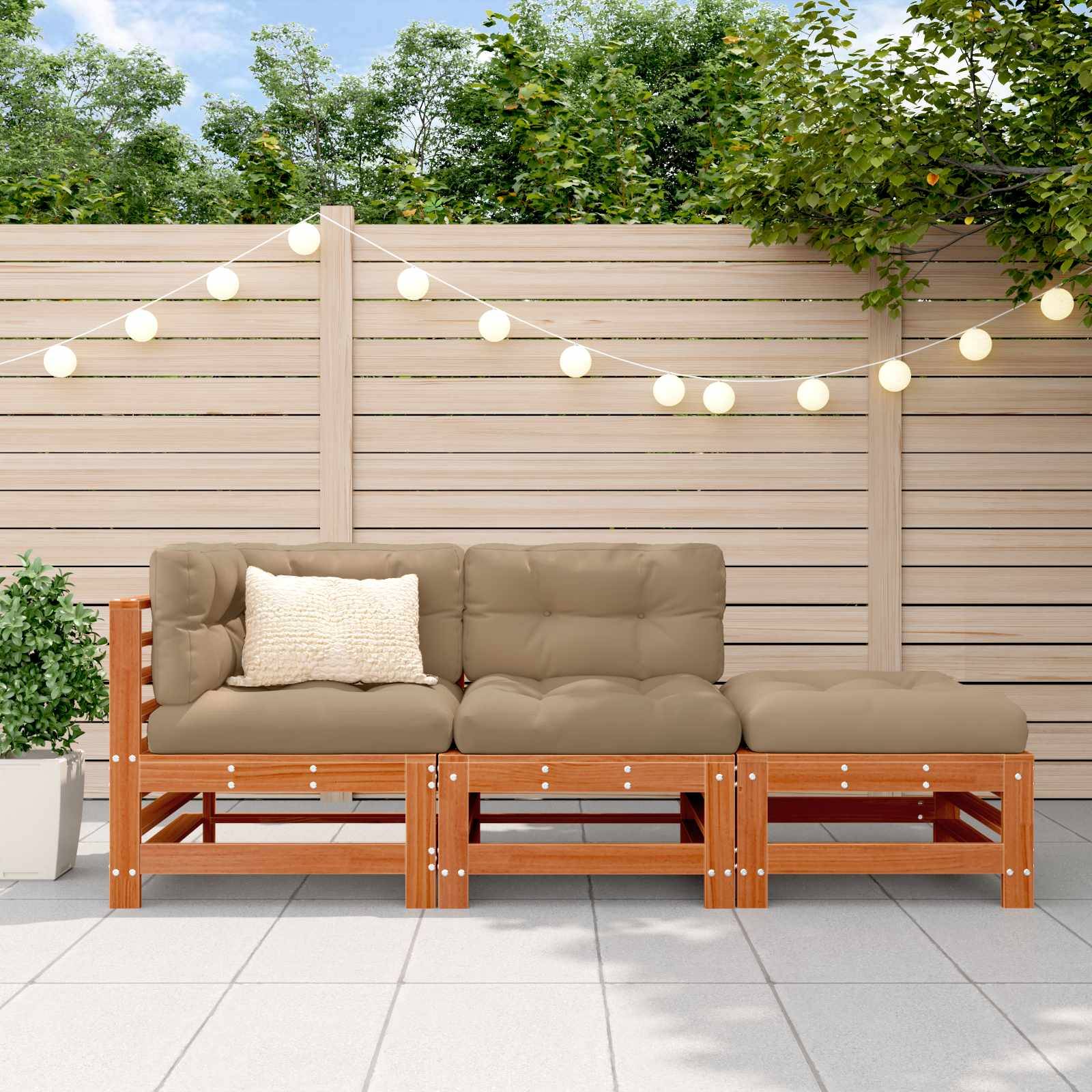 vidaXL Sectional Sofa Einheiten 3 Stück Wachsbraun