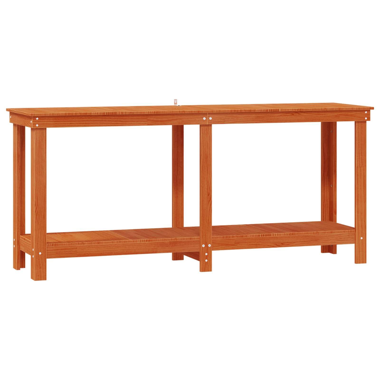 vidaXL Werkbank Wachsbraun 180 x 50 x 80 cm Massives Kiefernholz