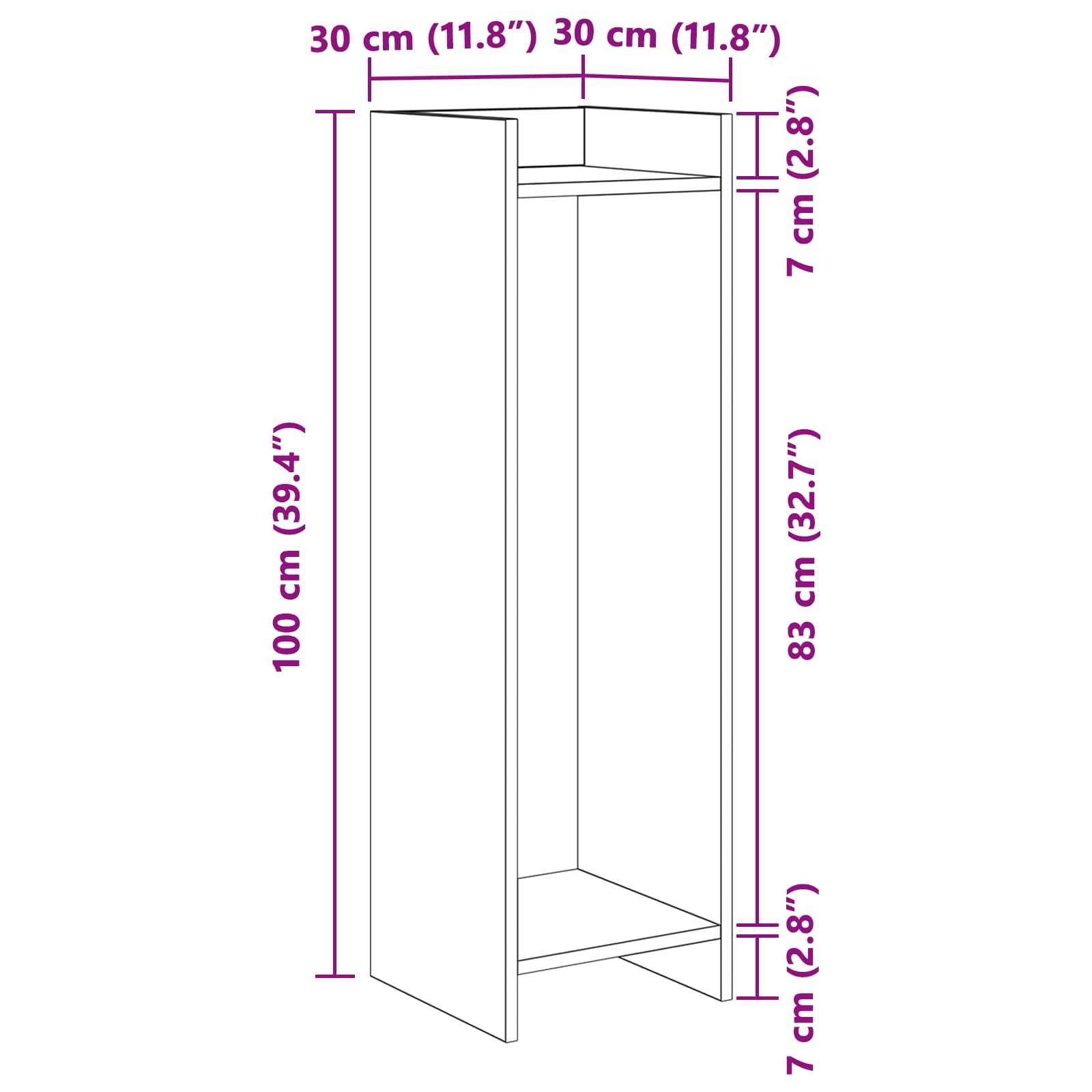 vidaXL Pflanzenständer mit Regal 2 pcs Artisan-Eiche 30 x 30 x 100 cm